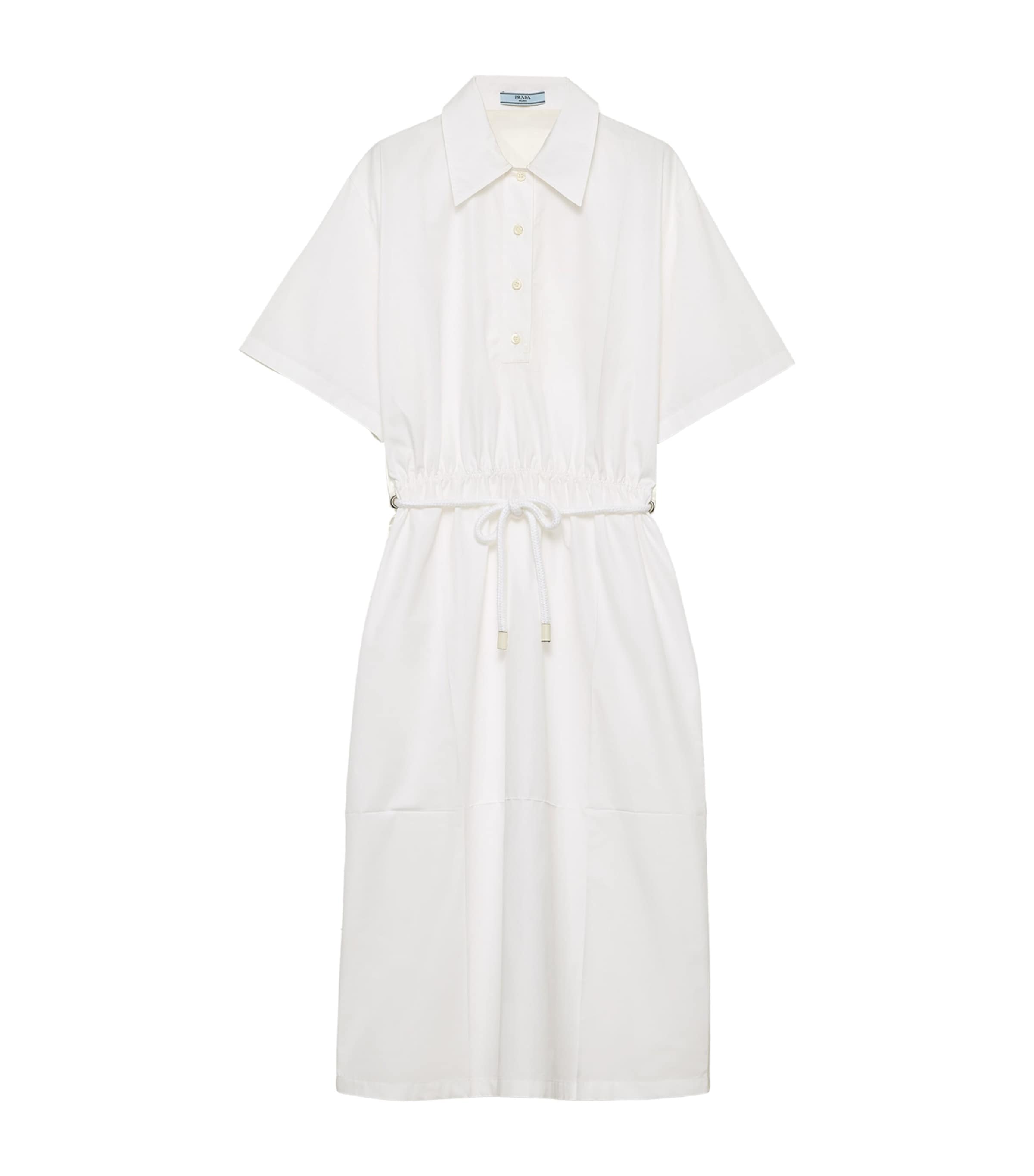 Poplin Satin-Detail Midii Dress F0009 Image 1