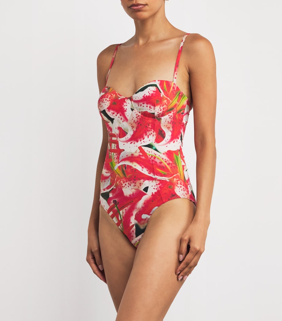 Lily Print Underwired Swimsuit PINK LILY Image 2