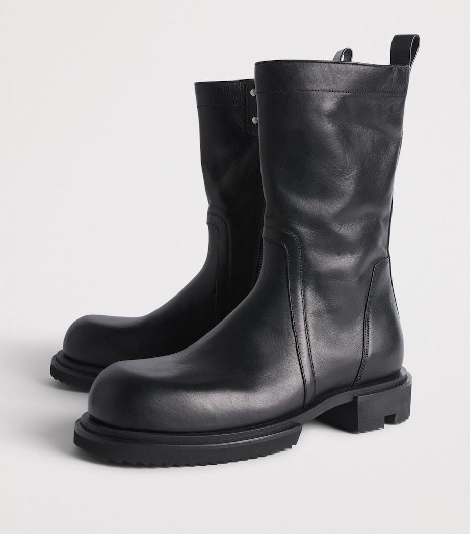 Rick Owens Leather Creeper Gabe Ankle Boots Black Image 3