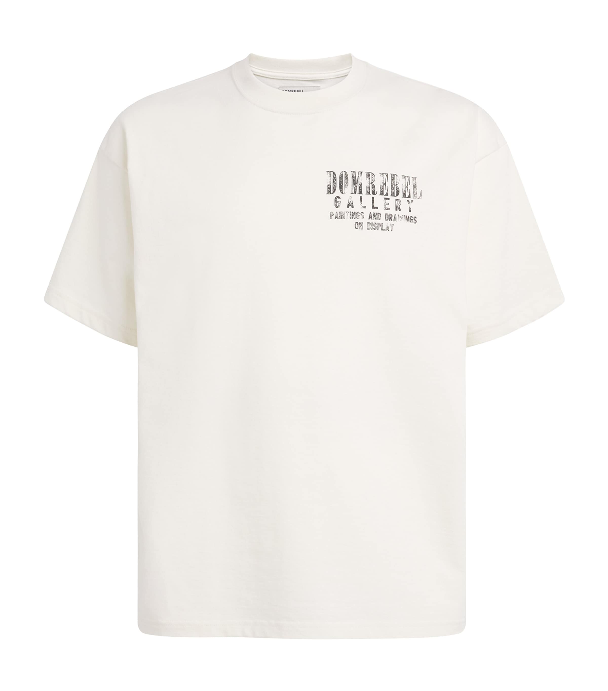 DOMREBEL Mens Cotton Gallery T-Shirt Old White Image 1