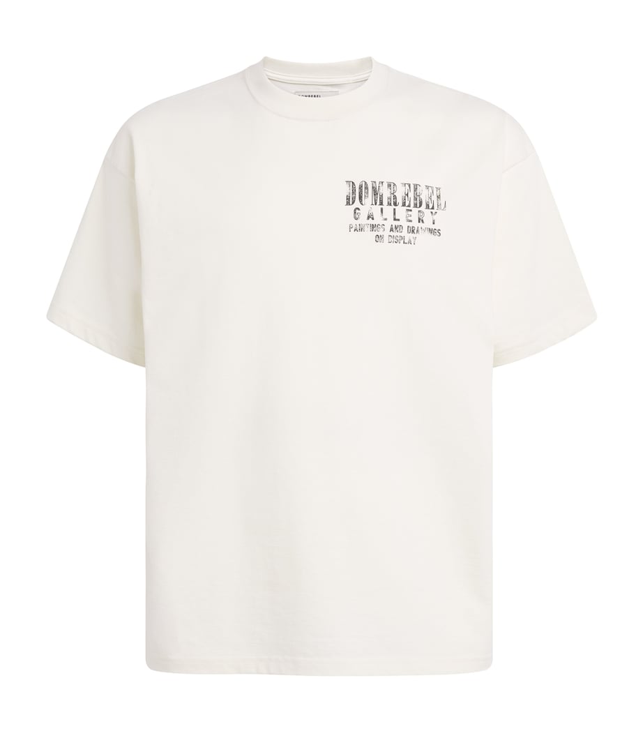 DOMREBEL Mens Cotton Gallery T-Shirt Old White Image 1