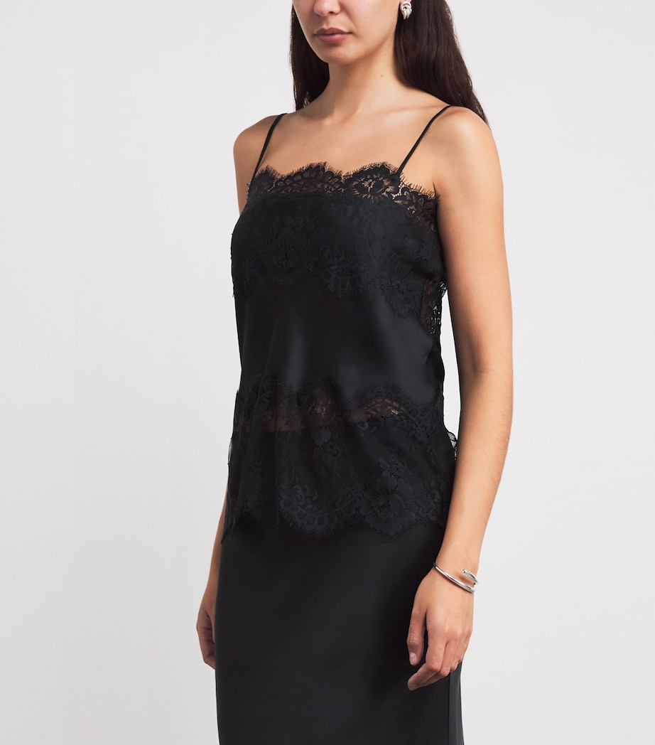 Herskind Womens Lace-Detail Linnea Cami Top Black Image 4