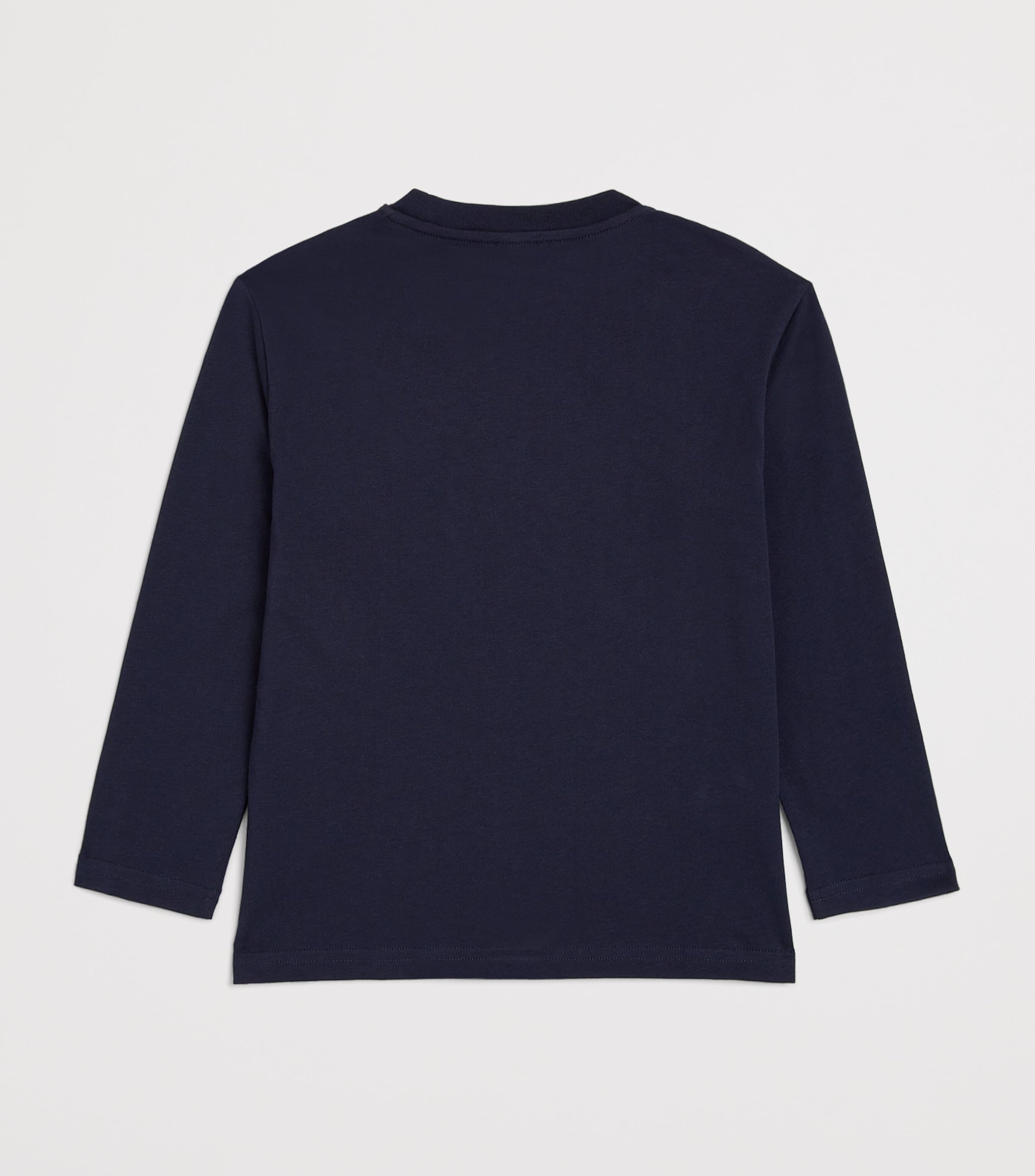 Cotton Long-Sleeve T-Shirt (2-14 Years) 497NAVY BLUE Image 2