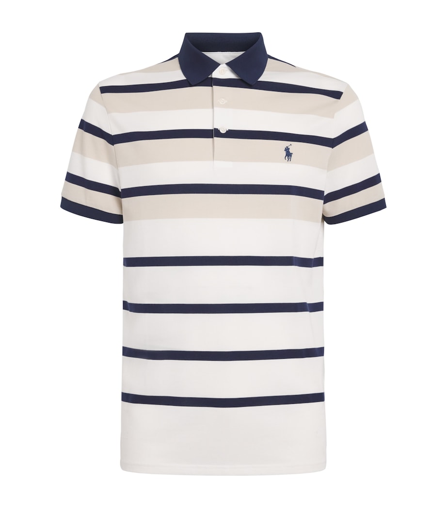 RLX Ralph Lauren Mens Stretch-Cotton Performance Polo Shirt Basic Sand Multi Image 1