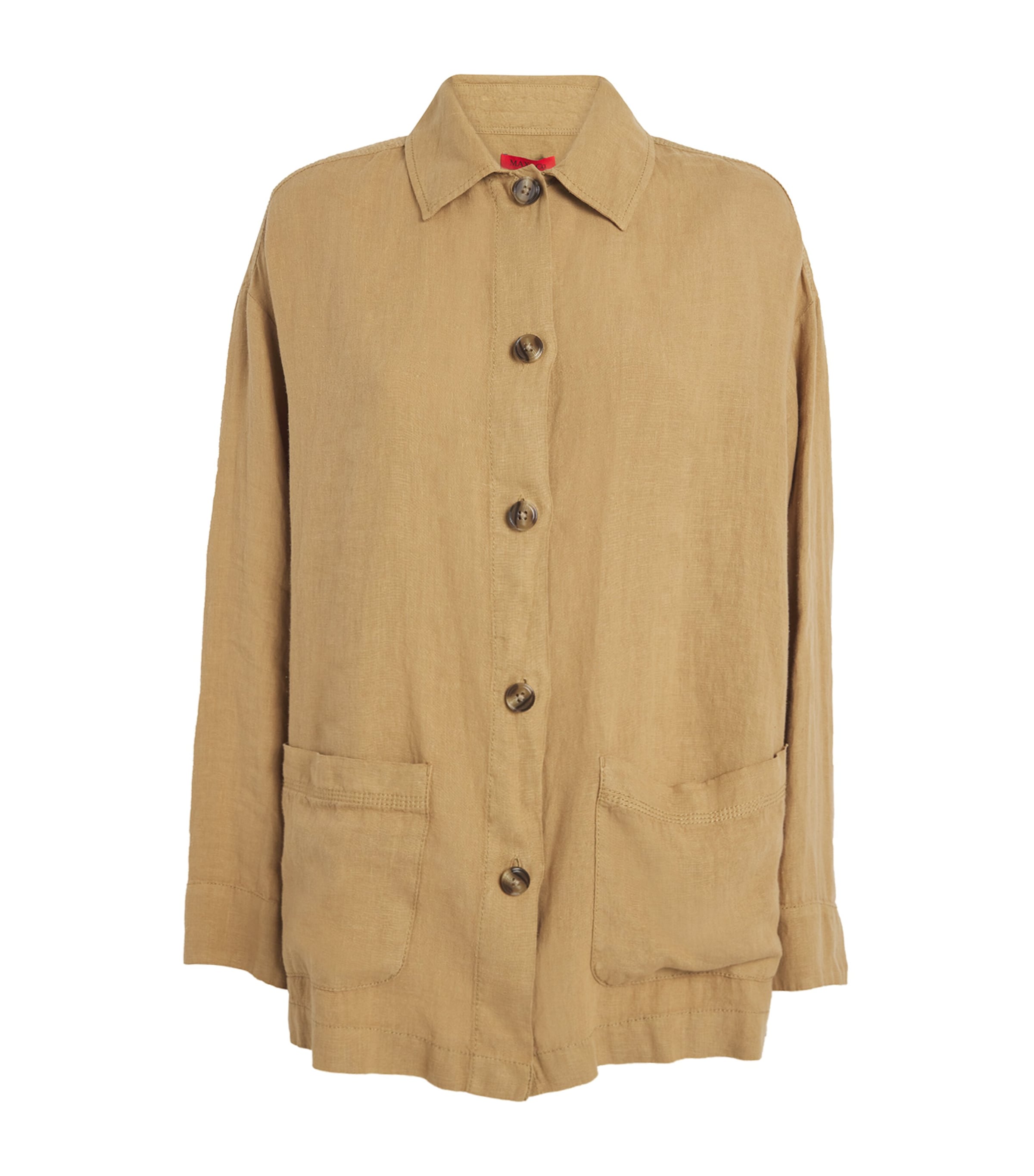 Max & Co Linen Overshirt In Beige