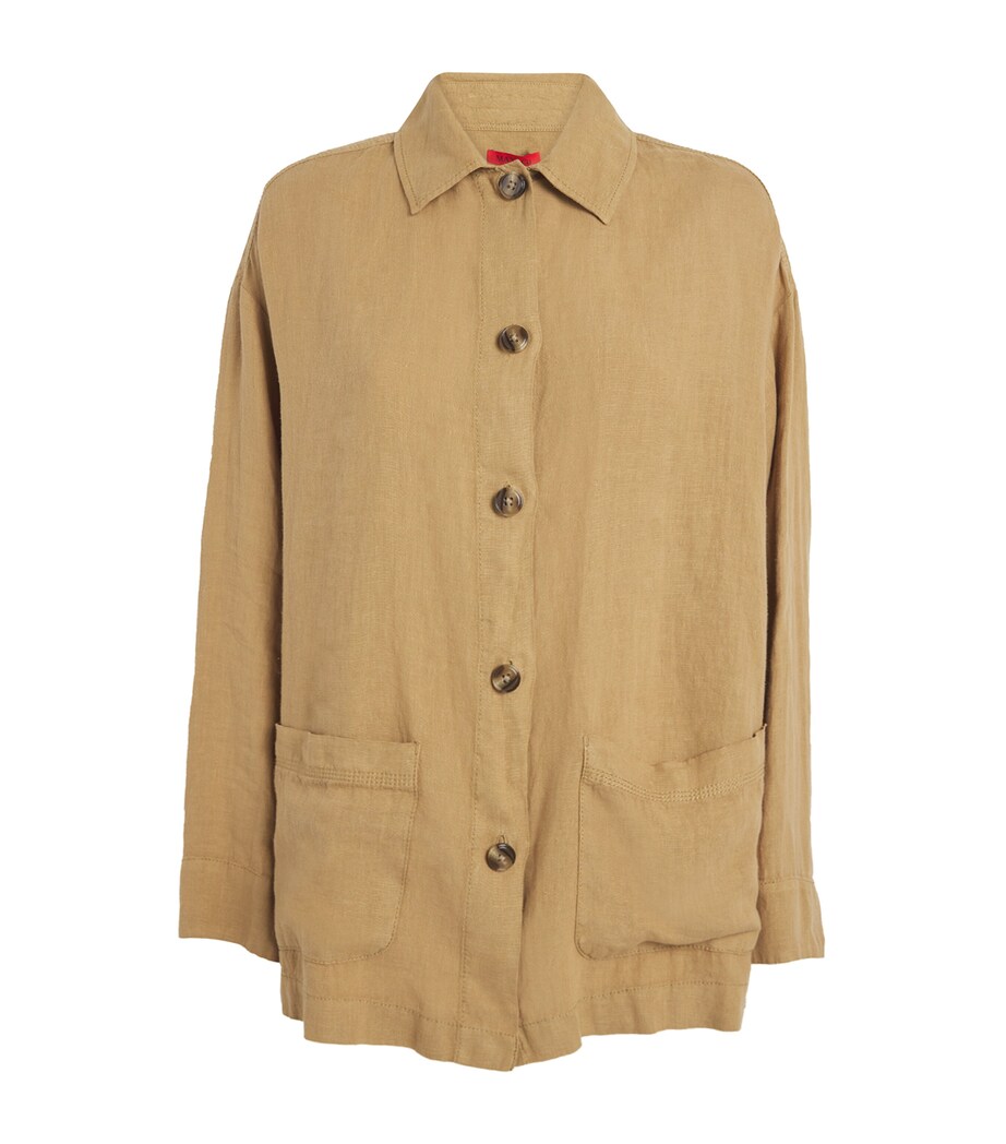 MAX&Co. Womens Linen Overshirt Sand Image 1