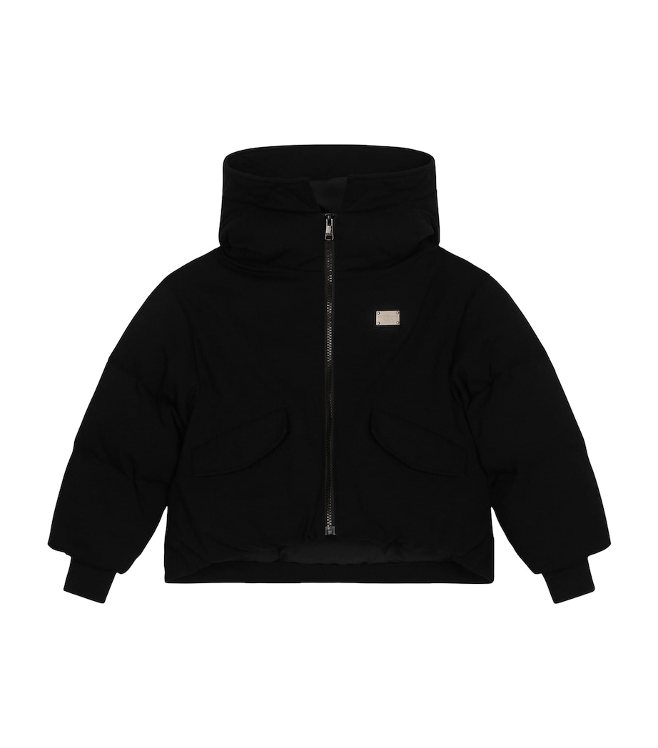 Dolce&Gabbana Kids Hooded Puffer Jacket (8-12+ Years) Black Image 1