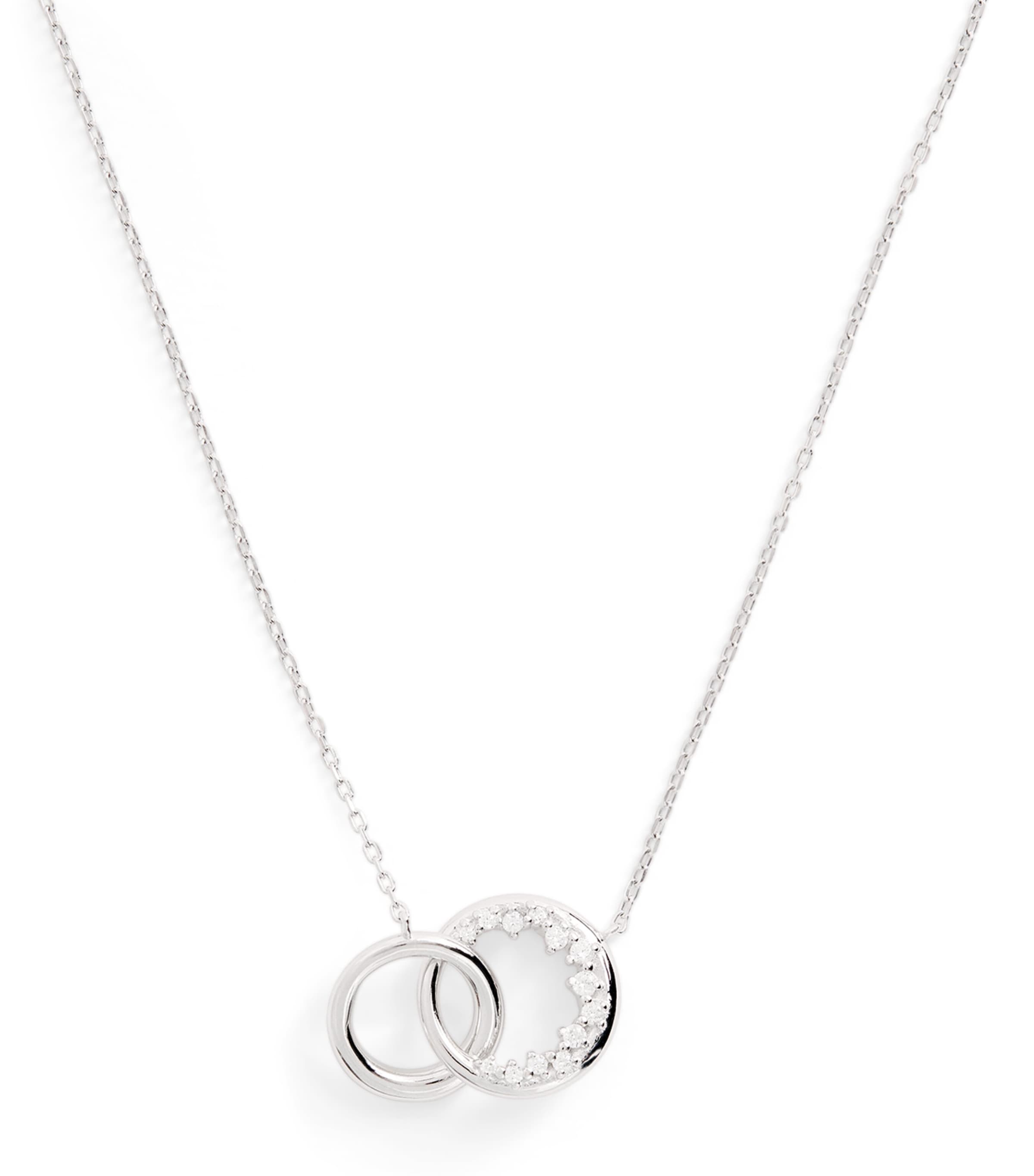 Astrid & Miyu Rhodium-plated Silver Orbit Crystal Pendant Necklace