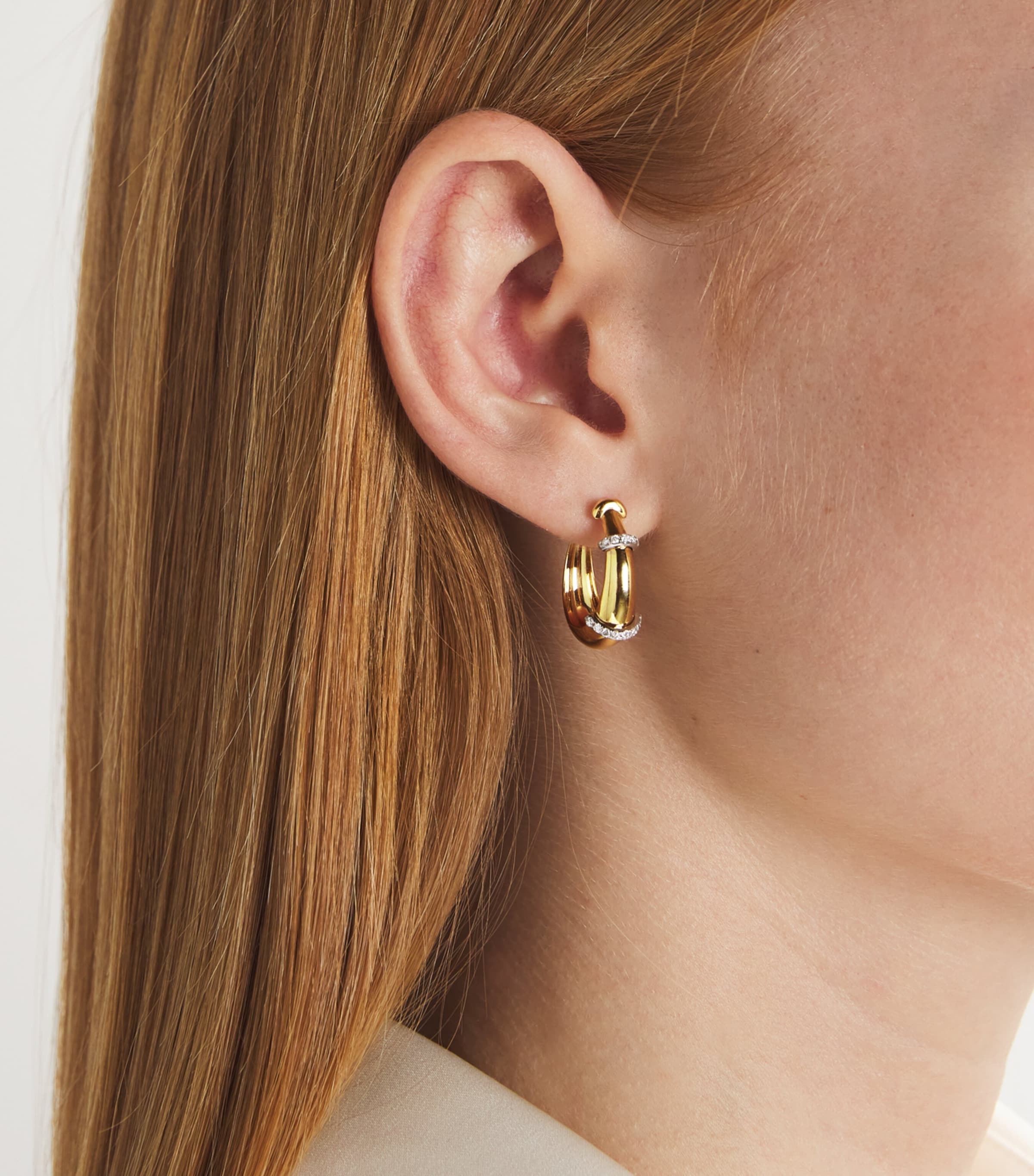 L'ATELIER NAWBAR Yellow Gold and Diamond LOT N*91 Hoop Earrings Yellow Gold Image 2