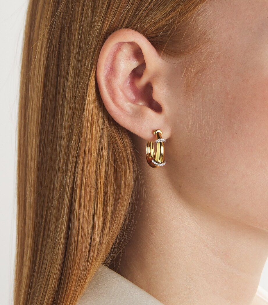 L'ATELIER NAWBAR Yellow Gold and Diamond LOT N*91 Hoop Earrings Yellow Gold Image 2