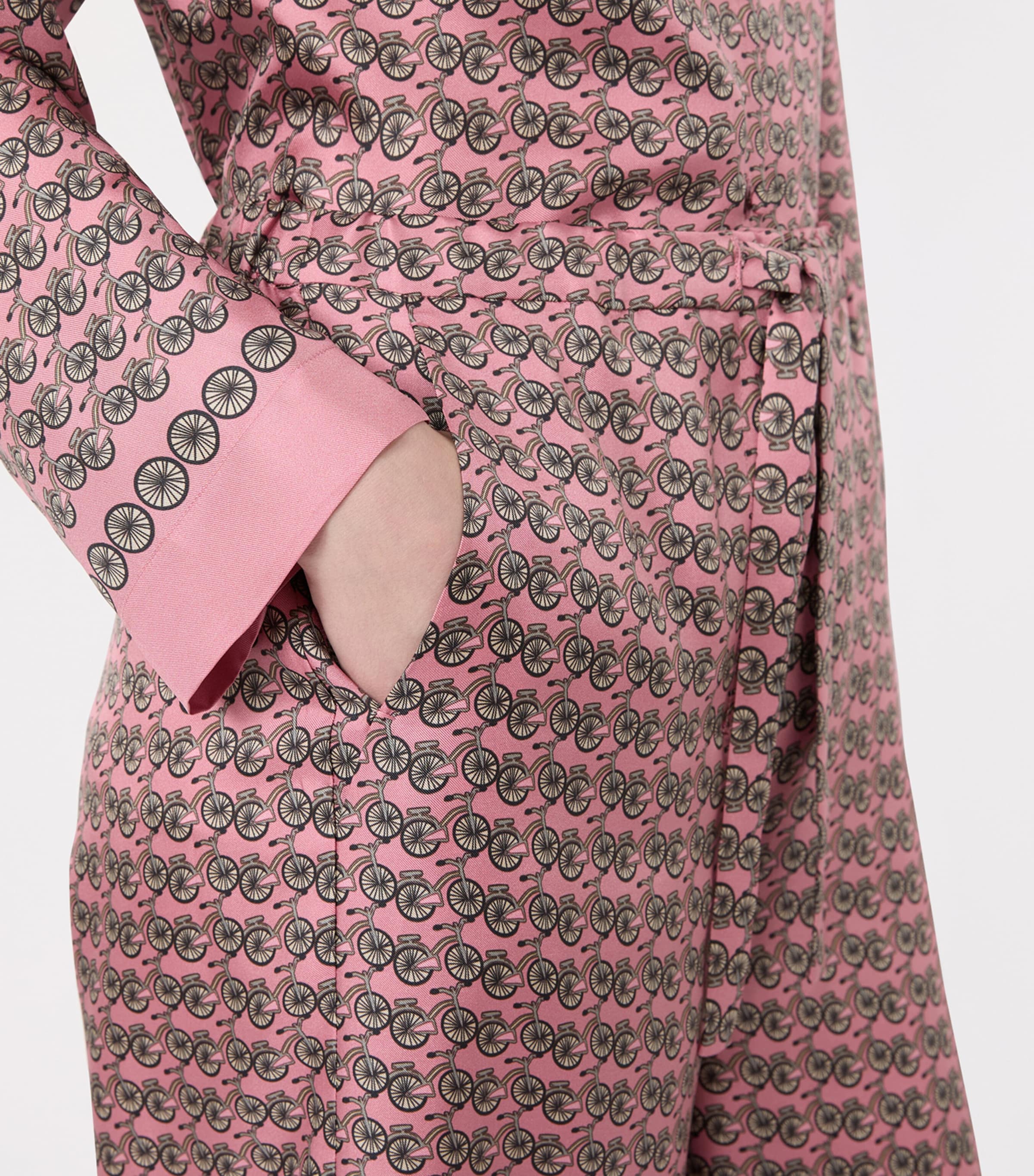 Max Mara Womens Silk Bicycle Print Wide-Leg Trousers Pink Image 5
