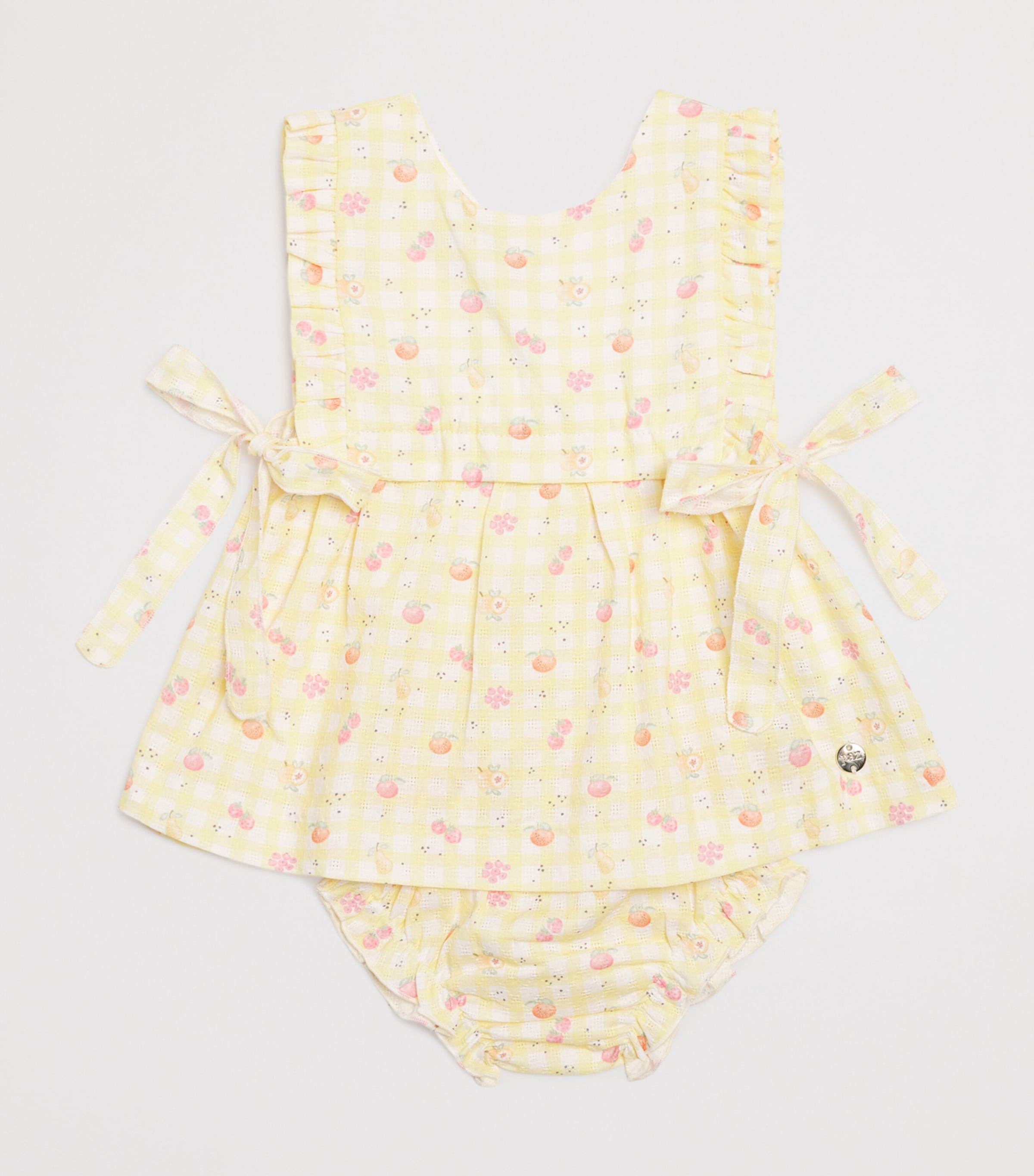 Fruit Print Dress and Bloomers Set (1-48 Months) 051 T2090 LEMON YELL Image 3