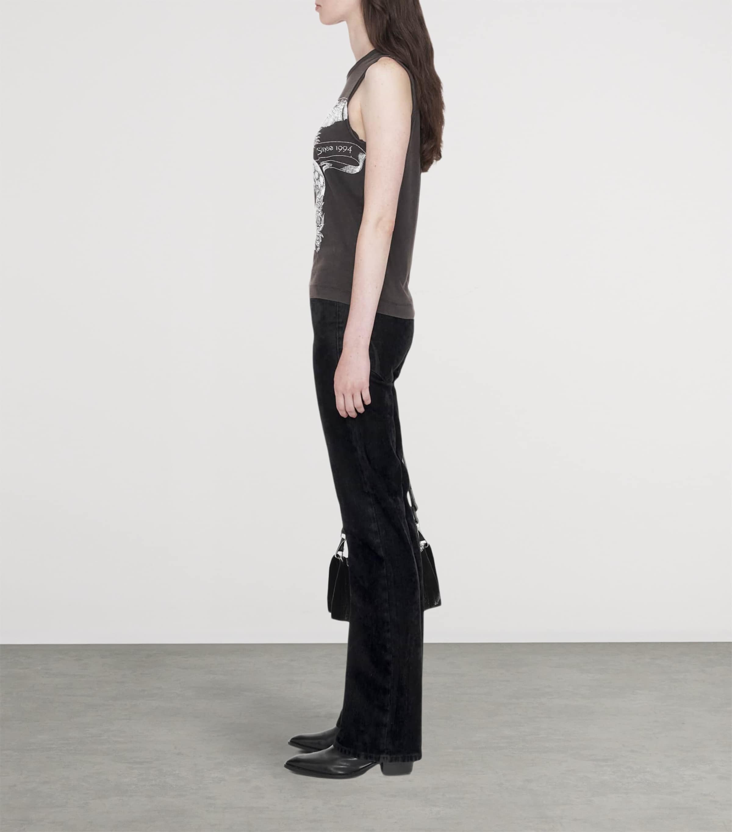 AllSaints Womens Organic Cotton Jenny Tank Top Washed Black Image 8