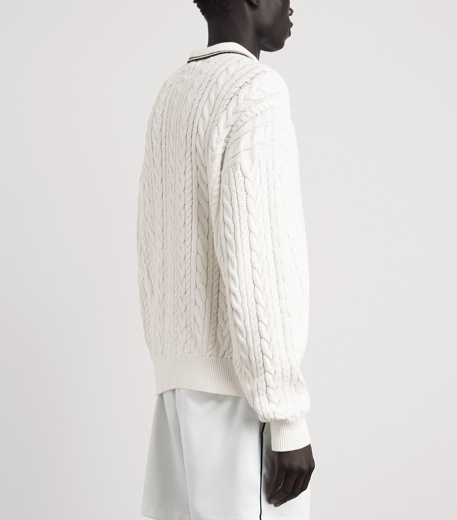 Polo Ralph Lauren Mens Cotton-Linen Cable-Knit Sweater Trophy Cream Image 5