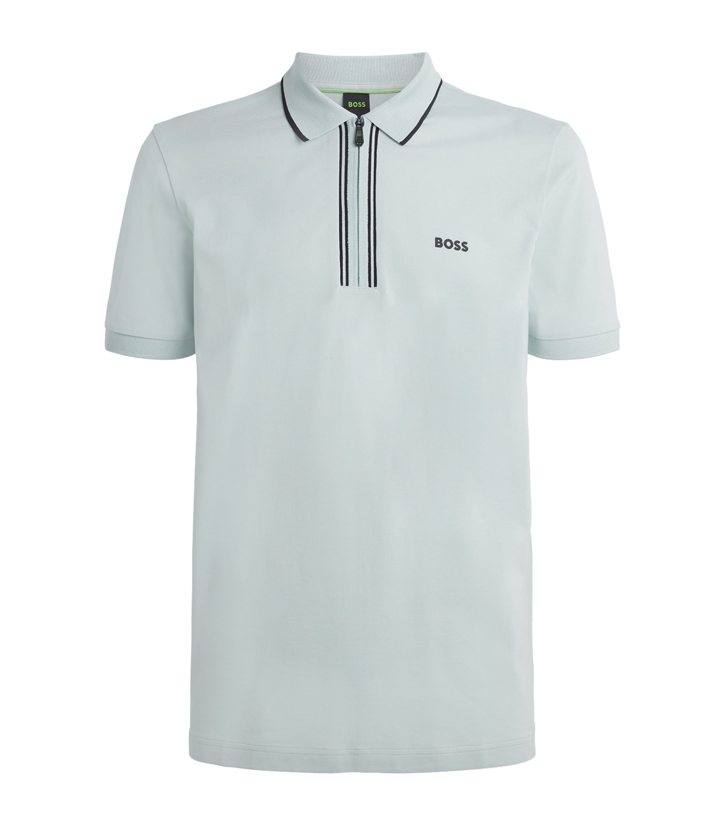 BOSS Mens Stretch-Cotton Logo Polo Shirt Image 1