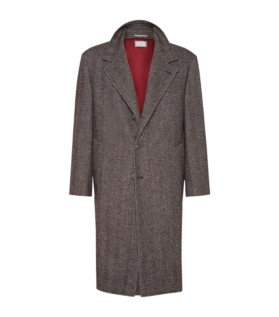 Cashmere-Silk Chevron Overcoat C110 Image 1