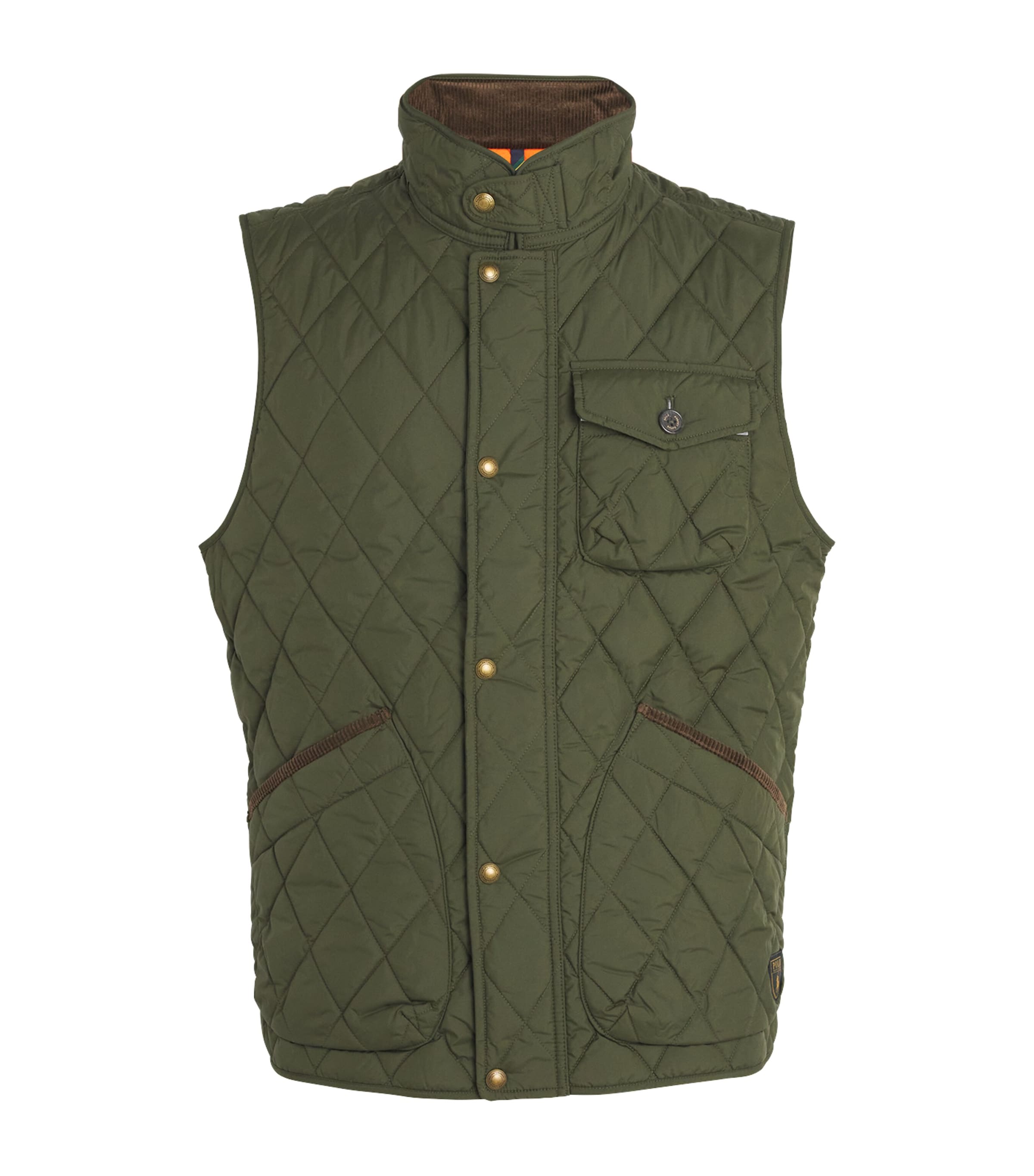 Water-Repellent Quilted Beaton Utility Gilet DARK GREEN Image 1
