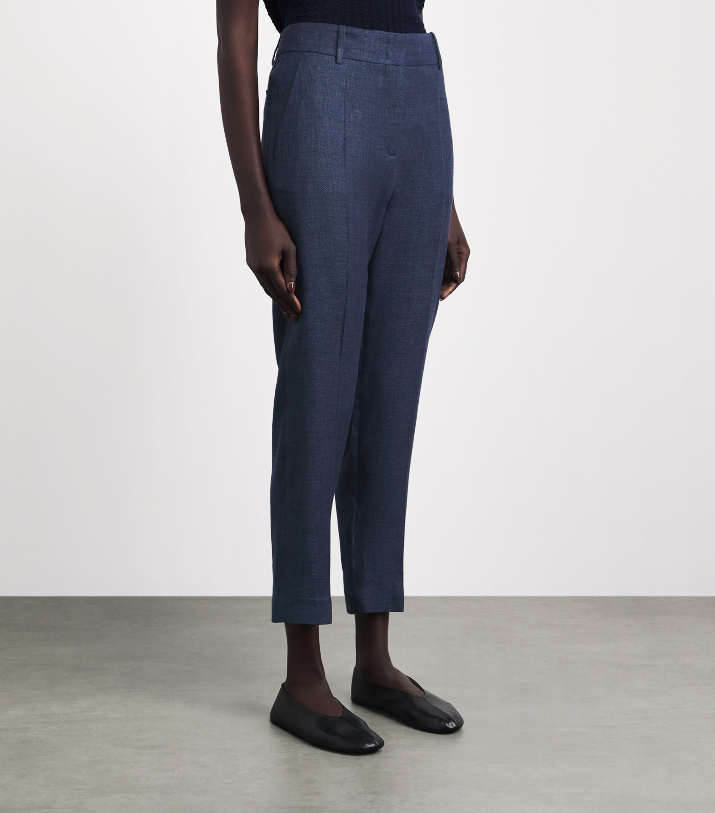 Eleventy Womens New York Straight Trousers Blu Nuovo Image 4
