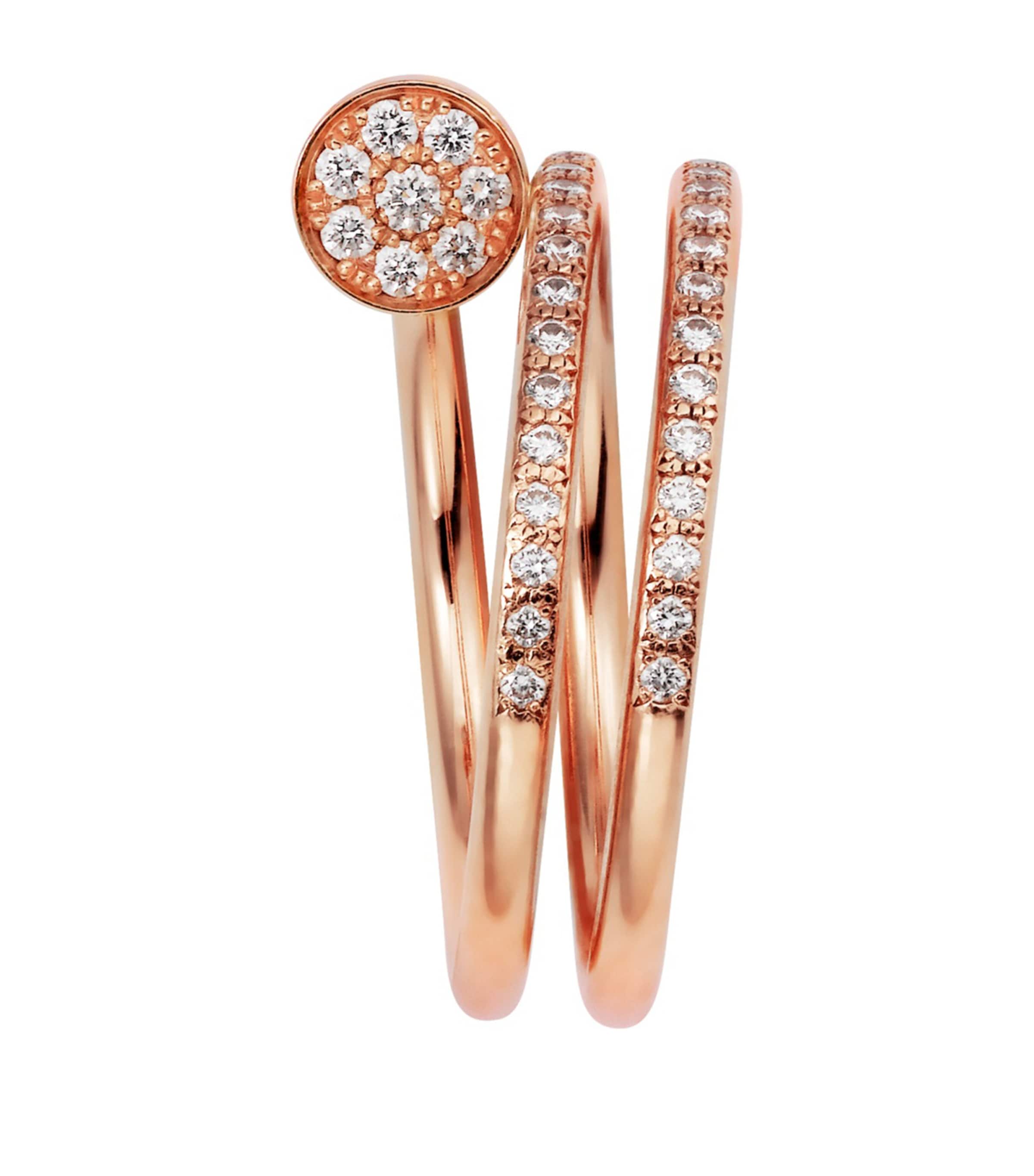 Rose Gold and Pavé Diamond Double Juste un Clou Ring NO COLOUR Image 2