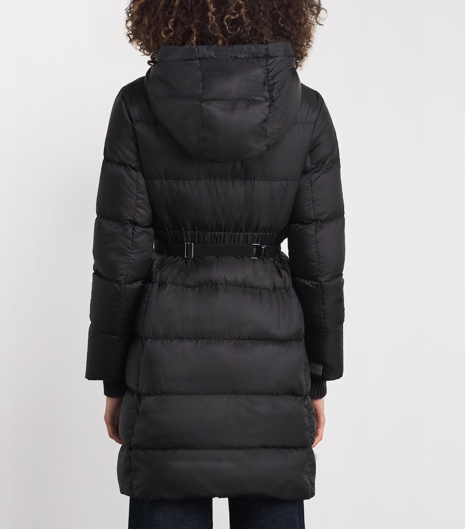 Down Quilted Longline Jacket BLACK Image 4