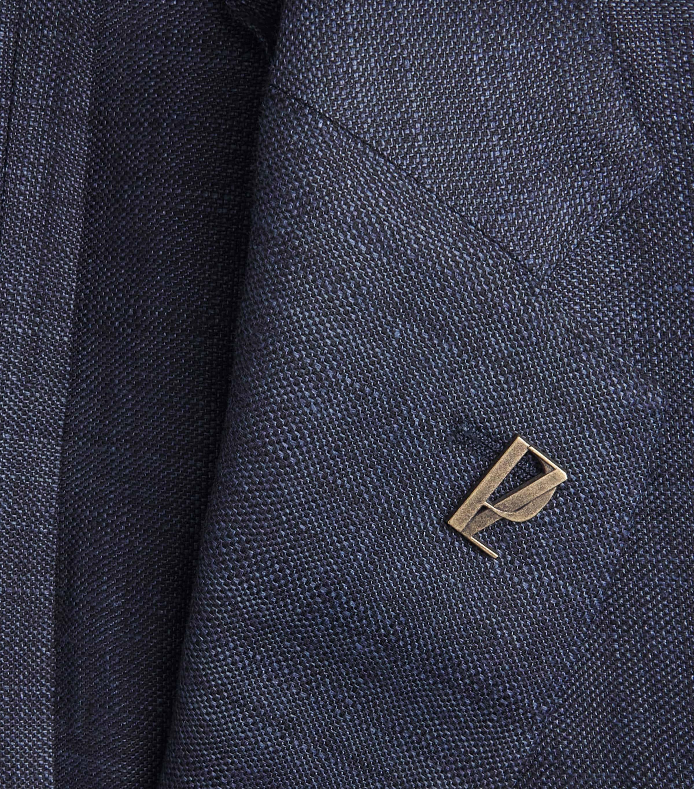 Pal Zileri Mens Linen-Wool Brera Blazer Blue Navy Image 6