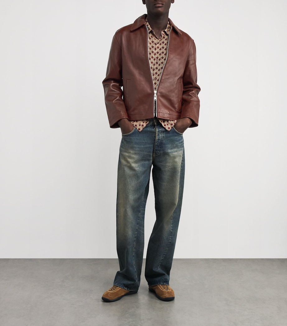 Collar Leather Jacket COGNAC 179 Image 2