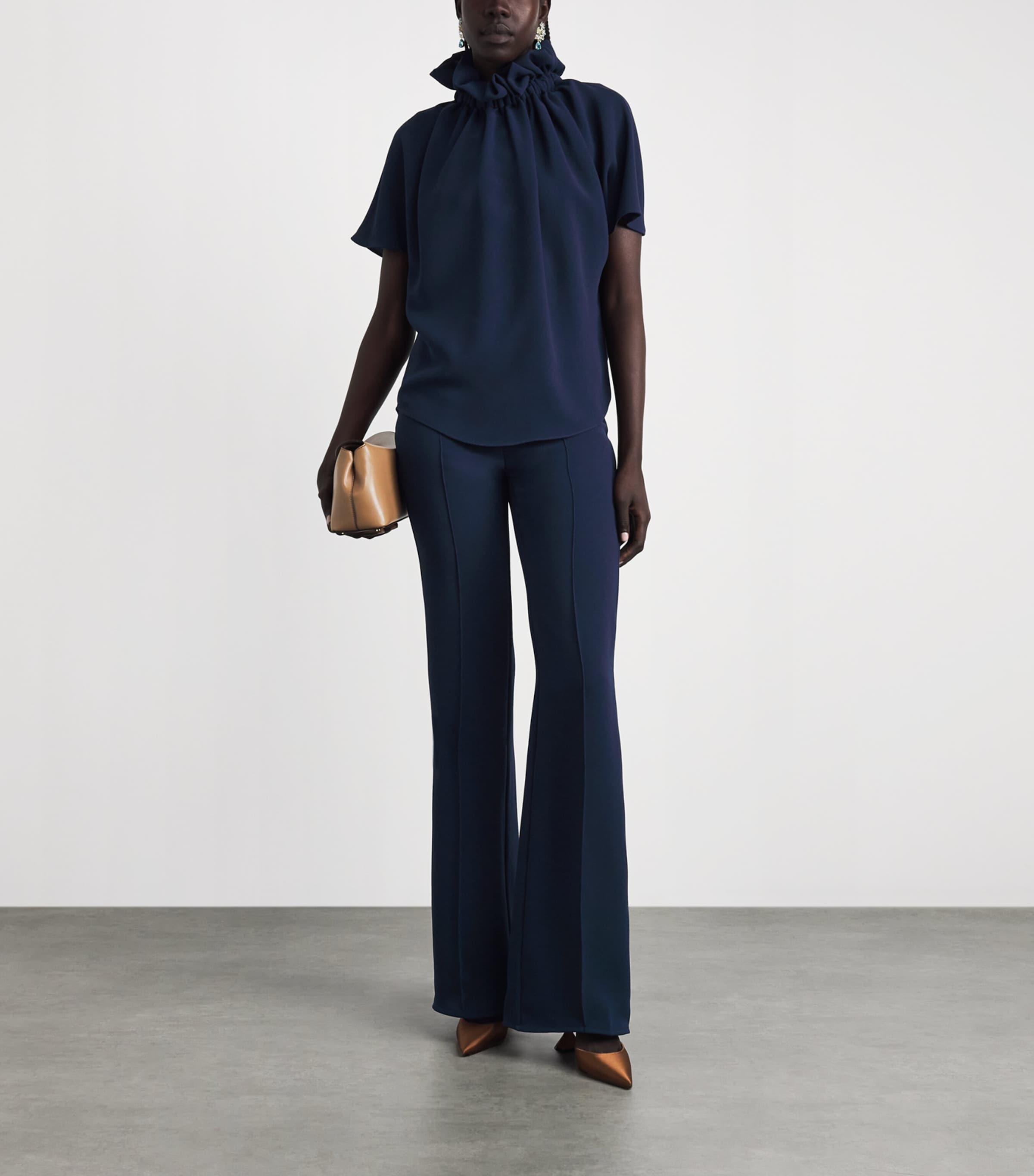 Edeline Lee Womens Ruff Blouse Nav/navy Image 2