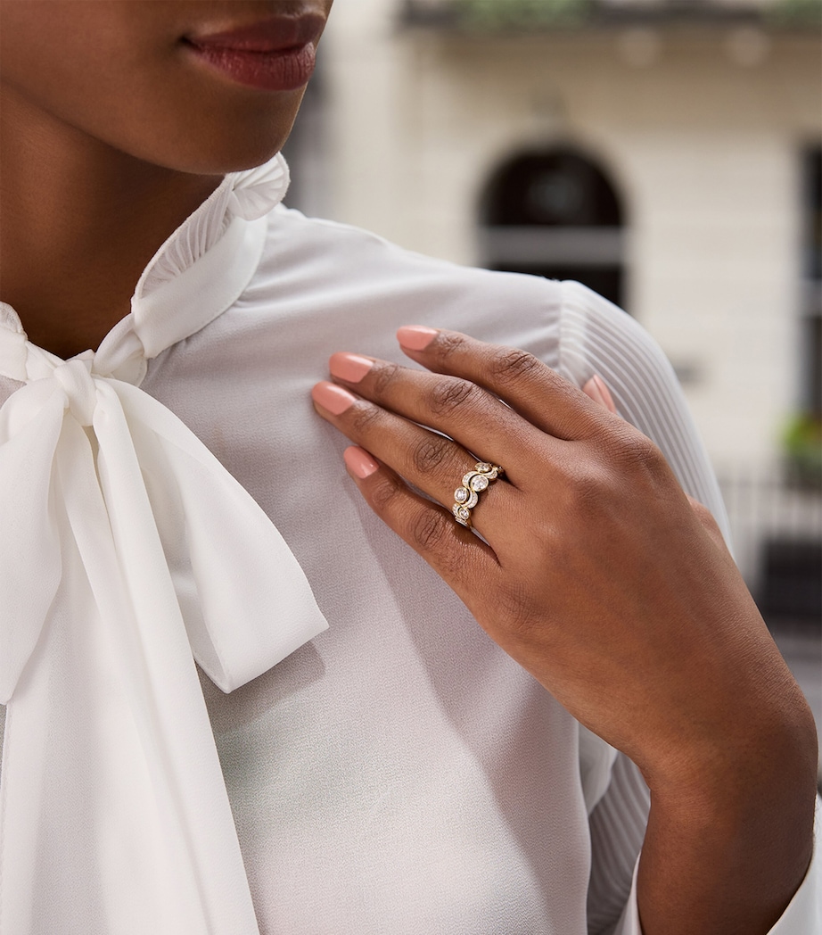Yellow Gold and Diamond Over The Moon Ring YELLOW GOLD Image 3