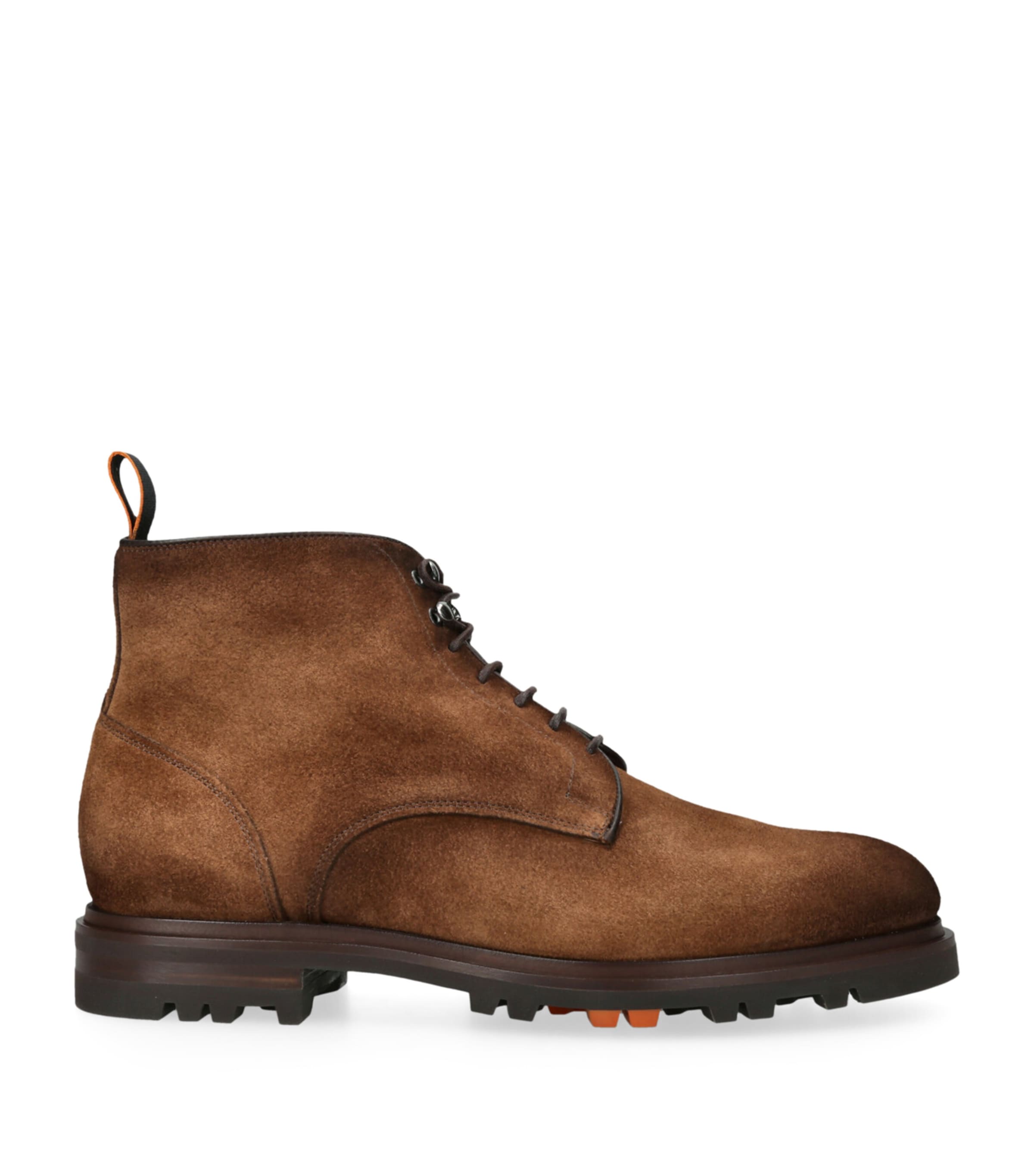 Santoni Goodyear Man Ankle Boots Brown Size 8 Leather In Brown