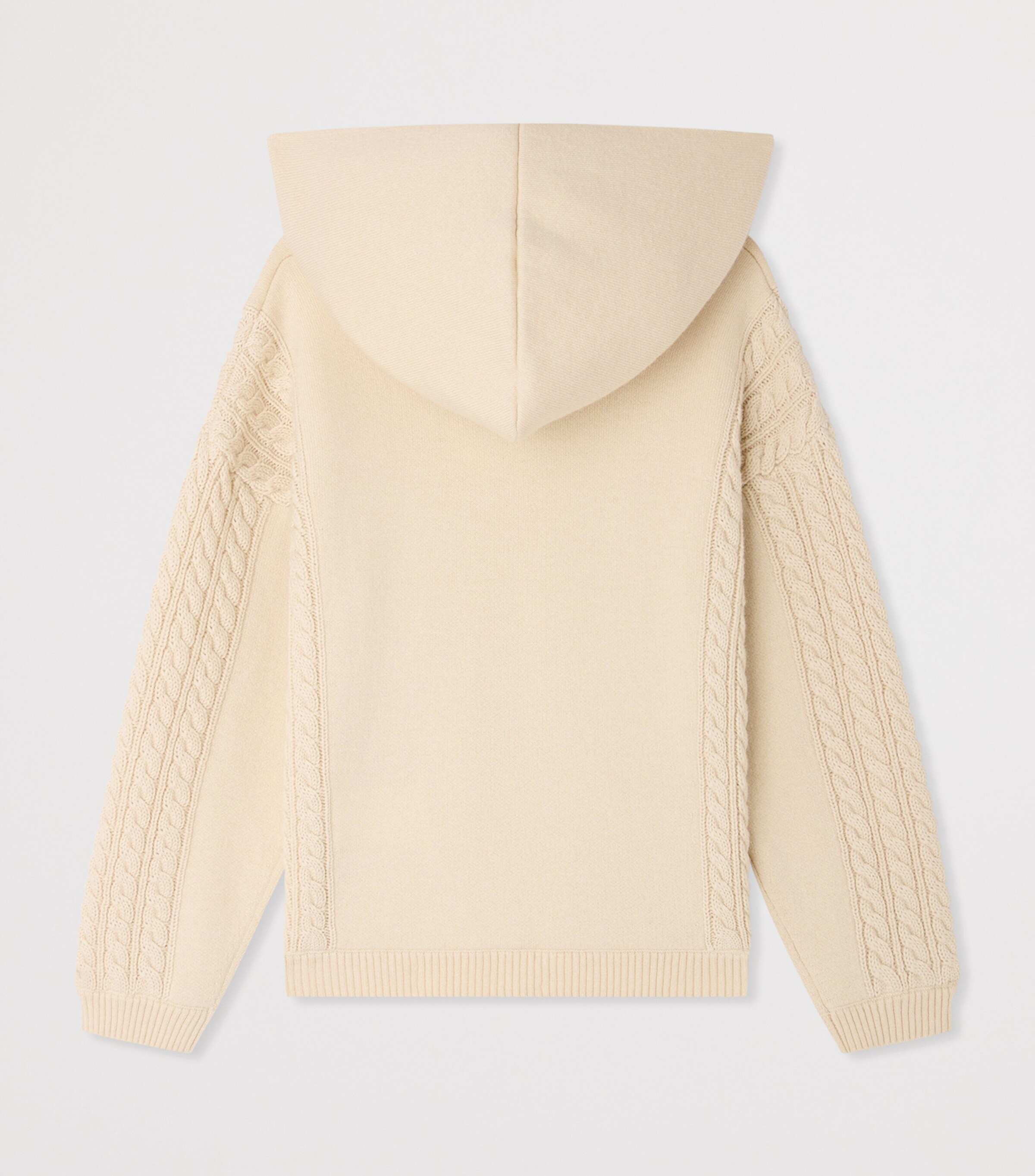 Bonpoint Wool-Blend Knitted Hoodie (4-8 Years) Upb Ecru Image 2