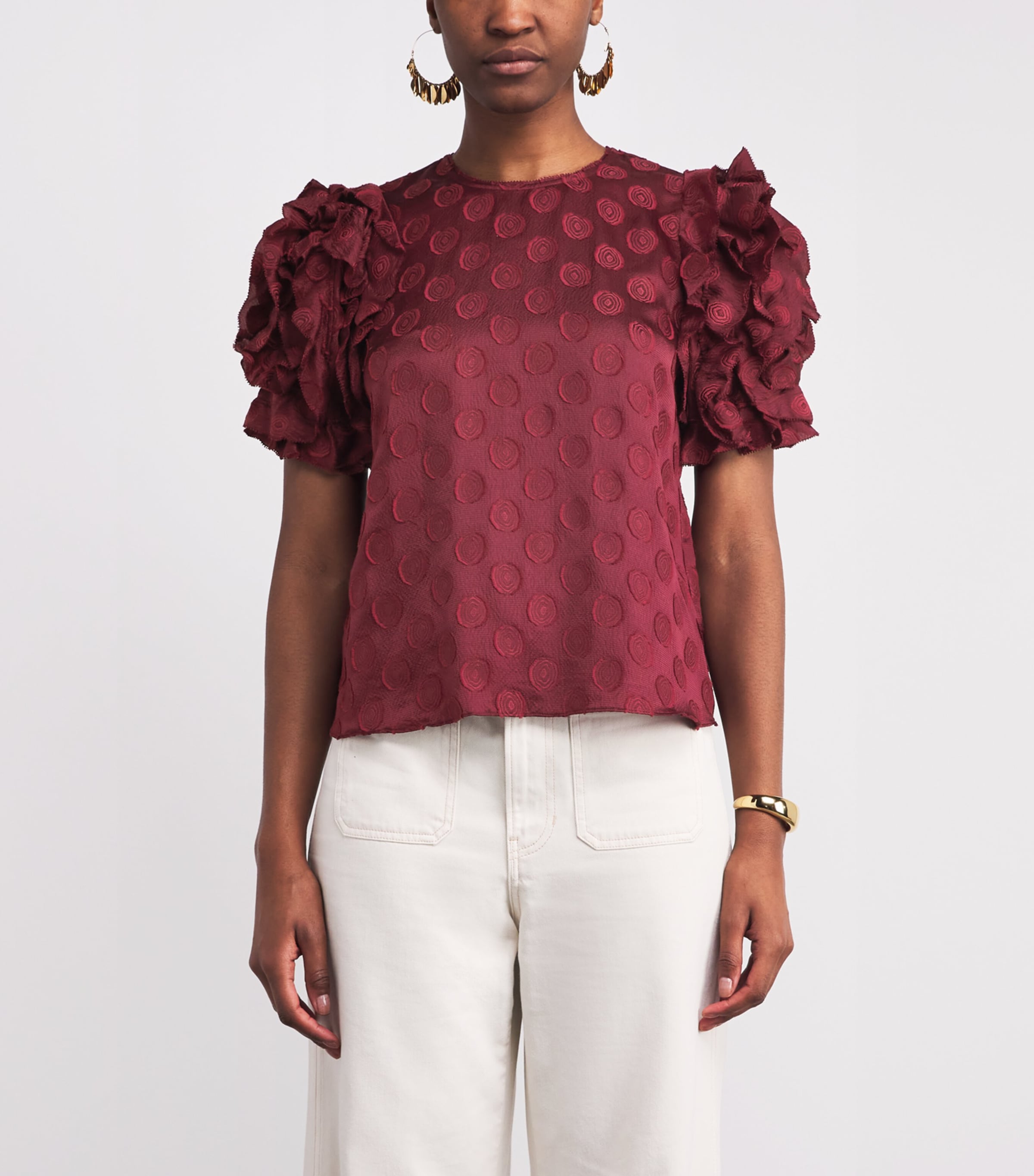 Puff-Sleeve Opal Blouse CLARET Image 3