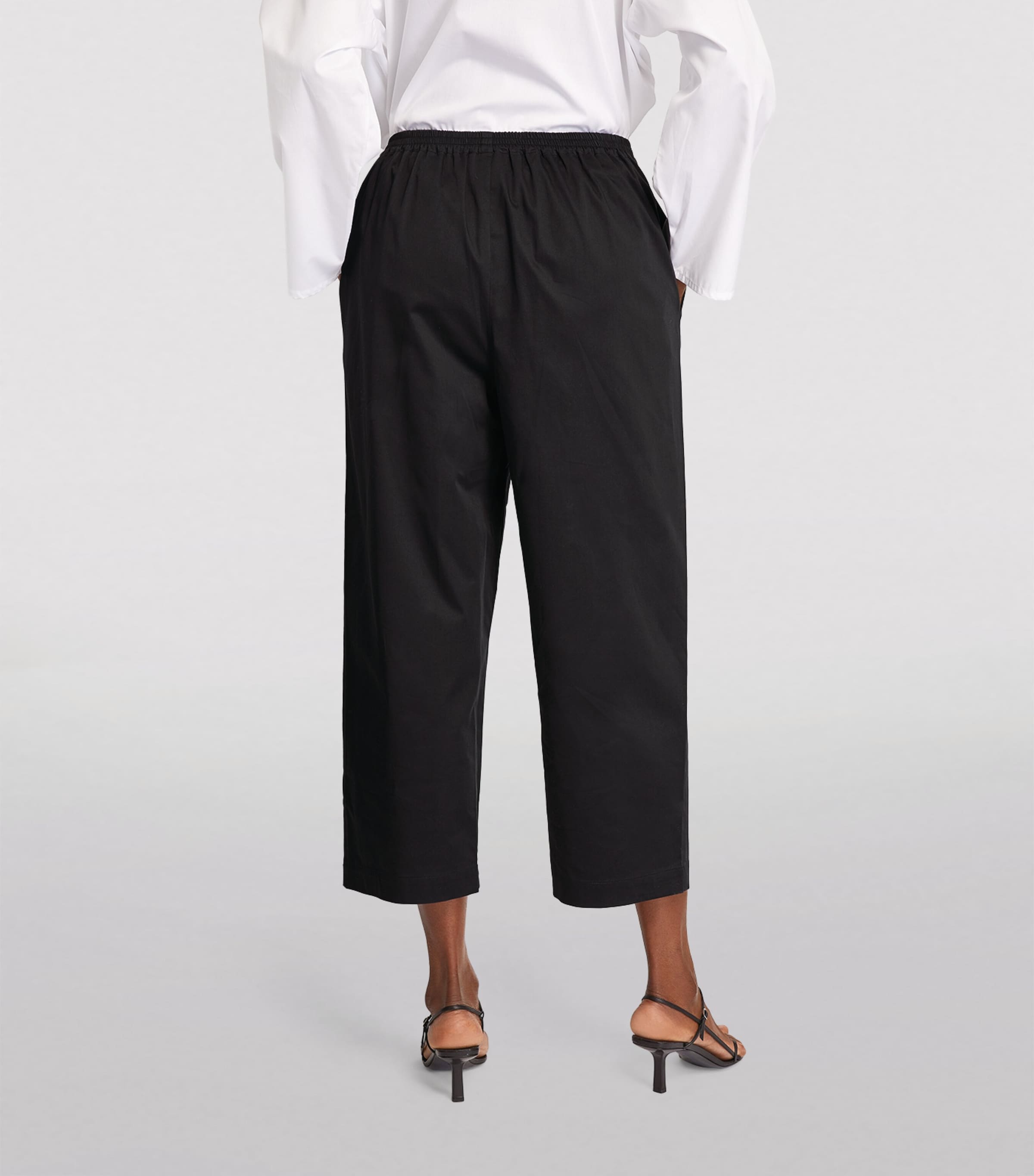 Cropped Japanese Trousers BLACK Image 8
