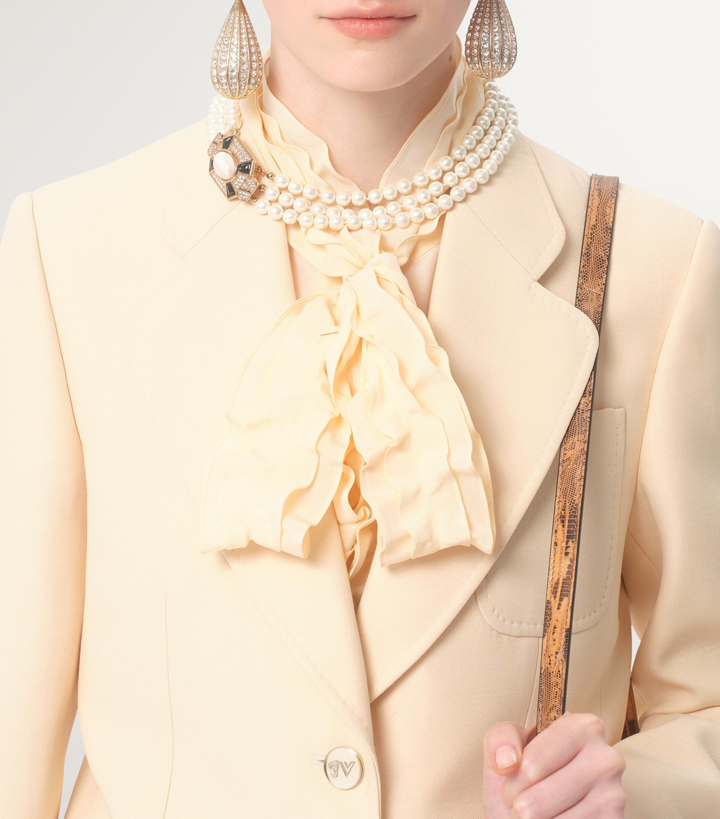 Valentino Womens Virgin Wool-Silk Blazer Image 7