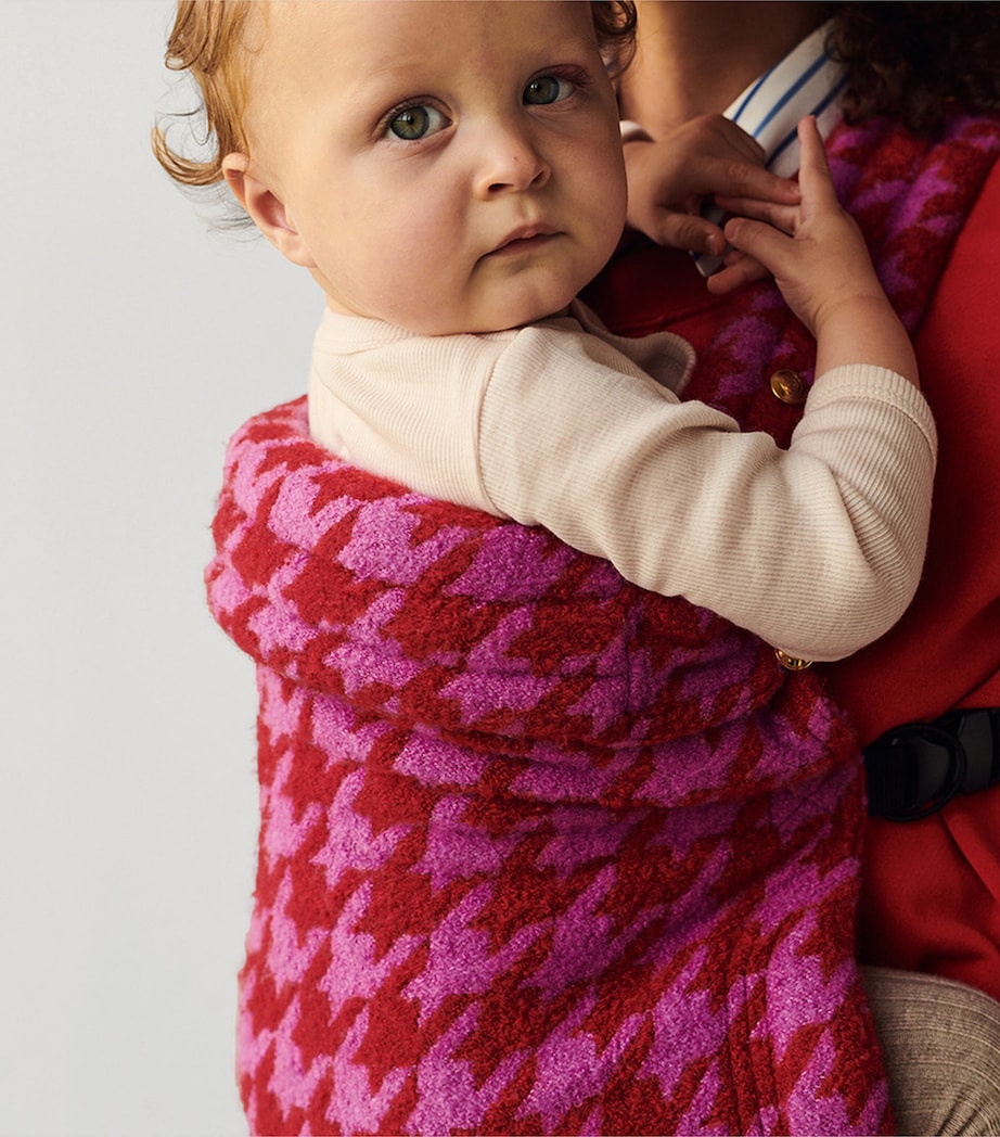 Artipoppe Cashmere-Cotton-Silk Zeitgeist Java Baby Carrier Red Pink Houndstooth Image 7