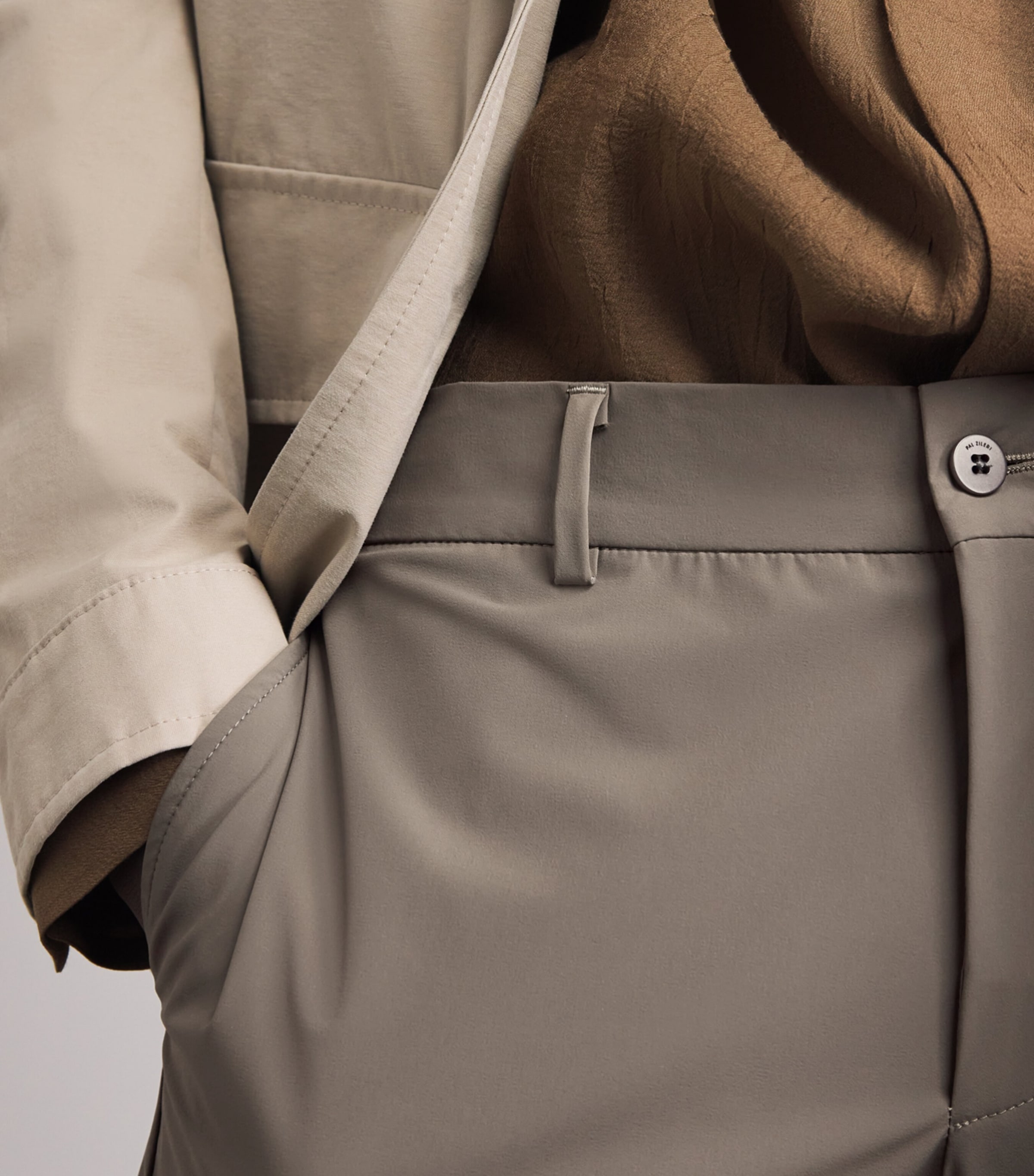 Pal Zileri Mens Active Trousers Light Brown Image 3