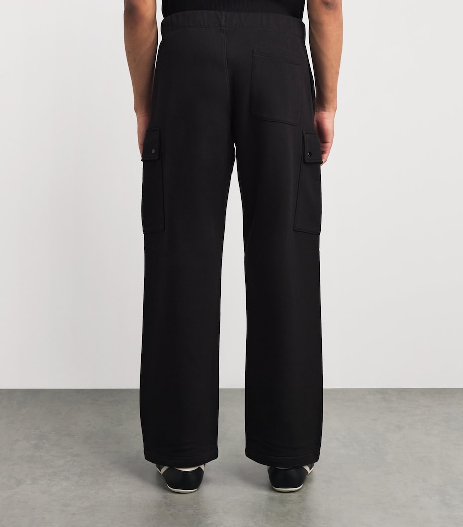 Cotton Lens-Detail Cargo Sweatpants 999 BLACK Image 4