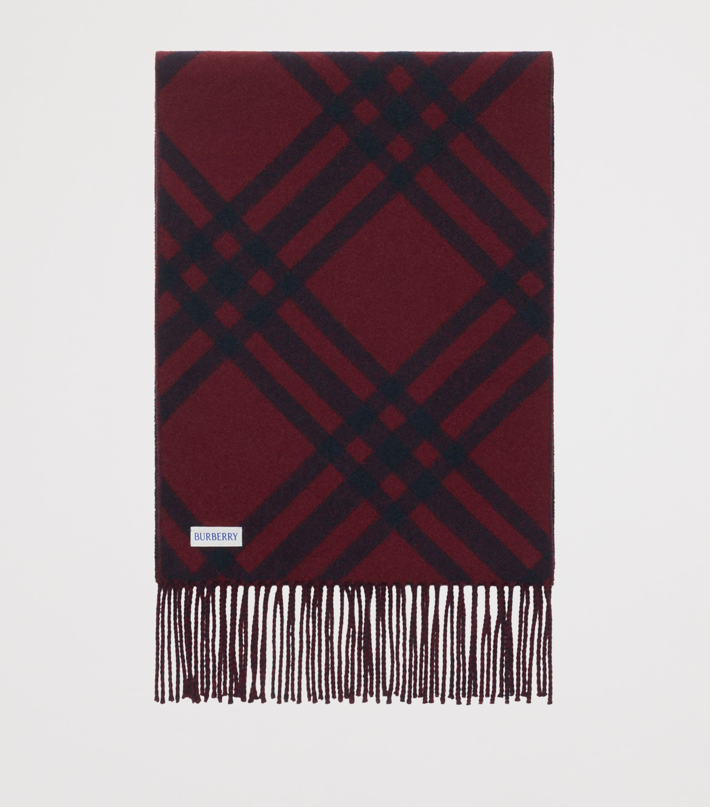 Burberry Cashmere Check Scarf Ink Blue Image 2