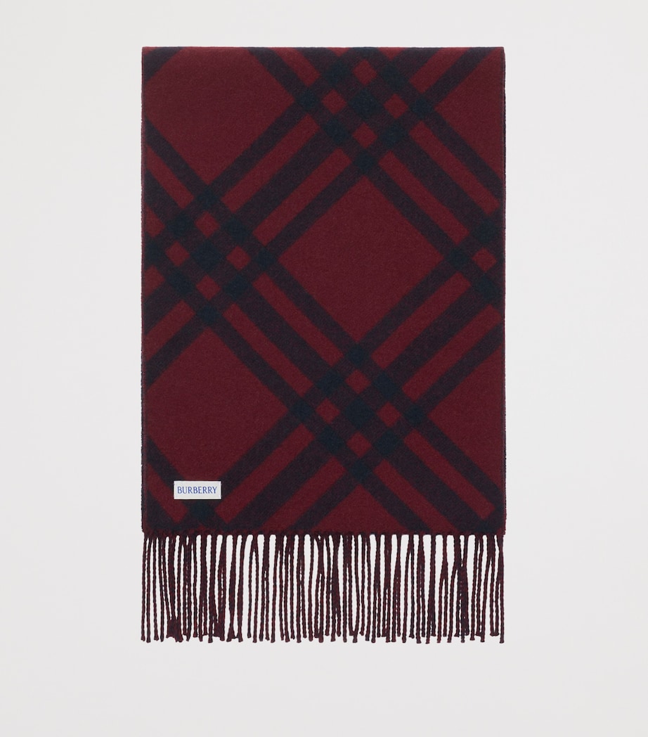 Burberry Cashmere Check Scarf Ink Blue Image 2