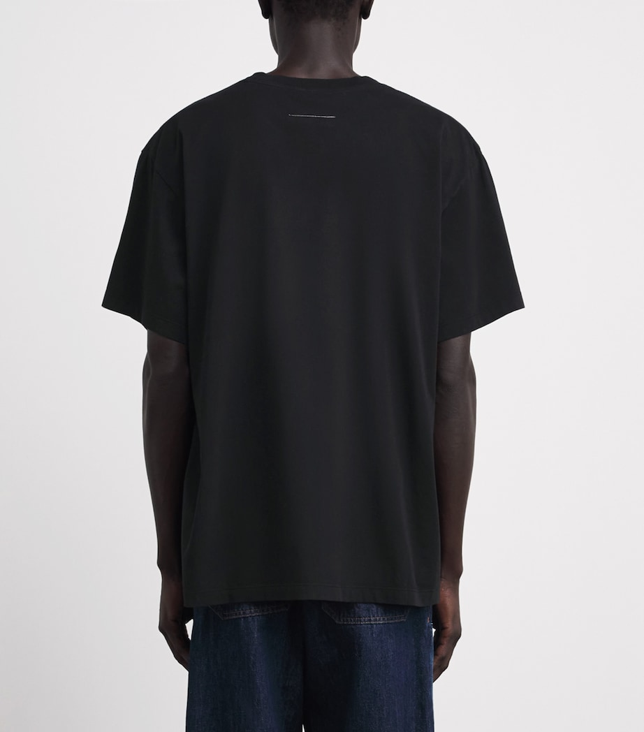 MM6 Maison Margiela Mens Cotton Numeric Tab T-Shirt Black Image 5