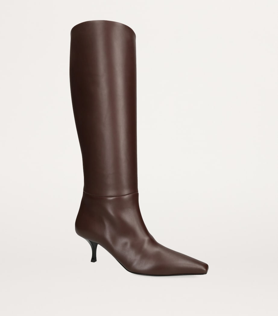 Leather Rami Tubo Knee-High Boots 50 DARK BROWN Image 5