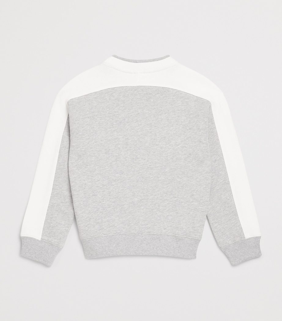 Eleventy Kids Cotton Two-Tone Sweatshirt (2-16 Years) Gri Ch.mel/avo Image 2
