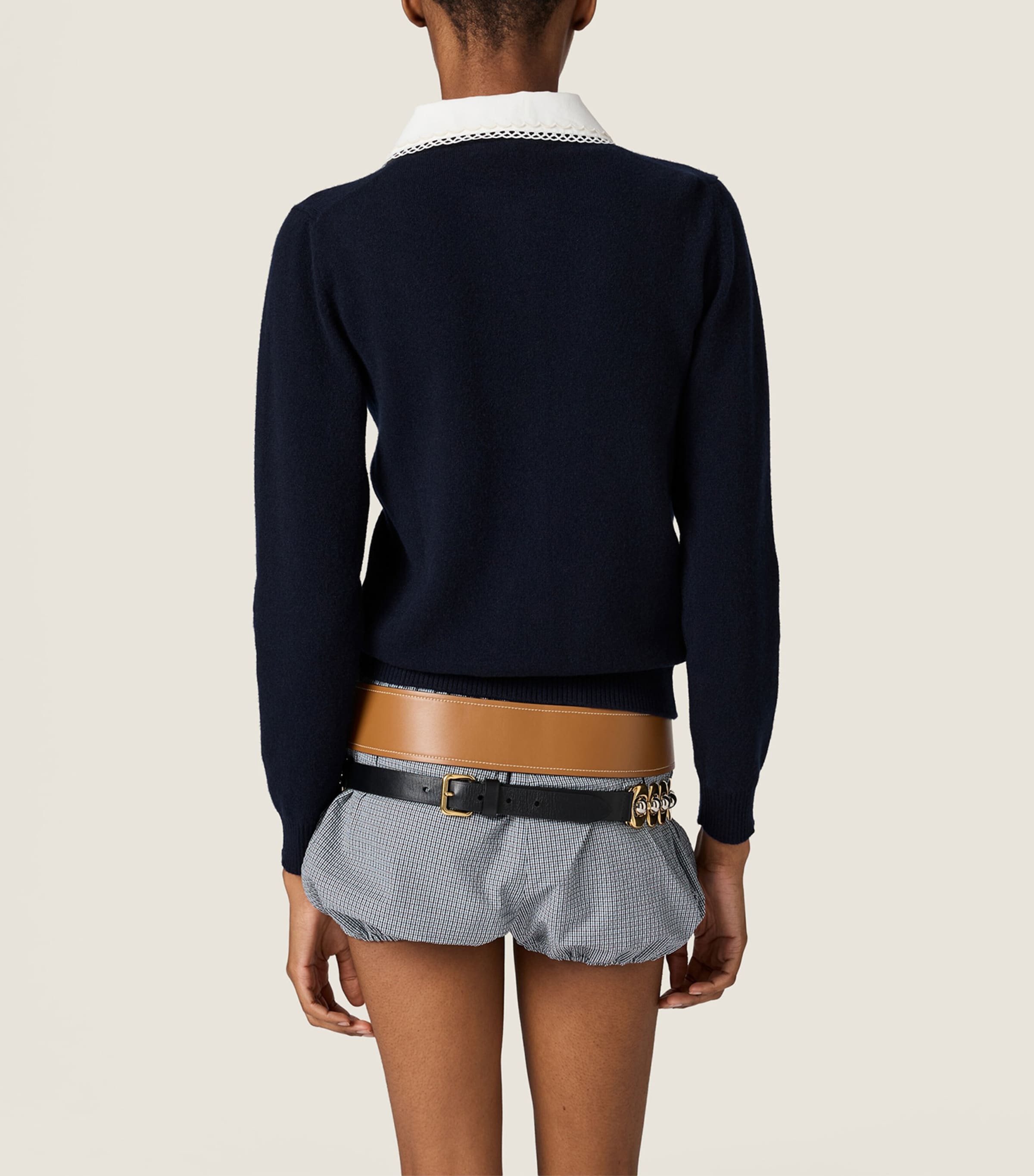 Miu Miu Womens Cashmere Logo Cardigan Image 3