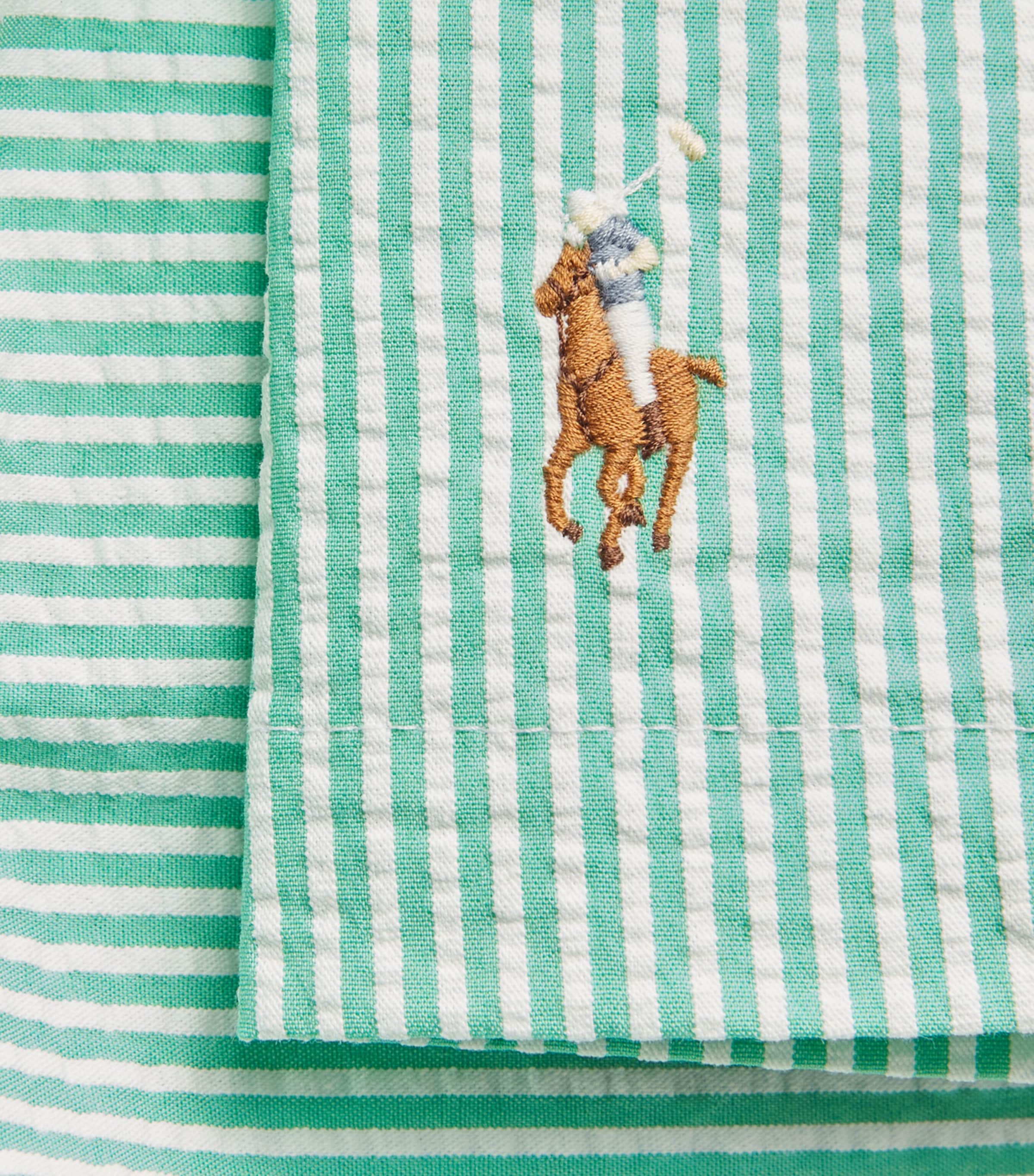 Polo Ralph Lauren Mens Seersucker Traveller Swim Shorts Key West Grn Stripe Image 5