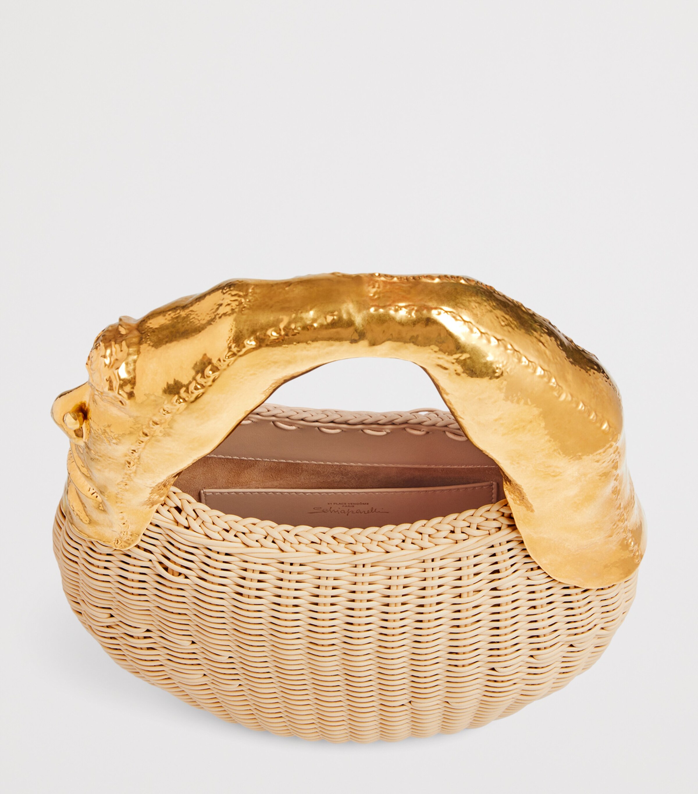Schiaparelli Calfskin Anatomy Basket Bag Beige Image 6