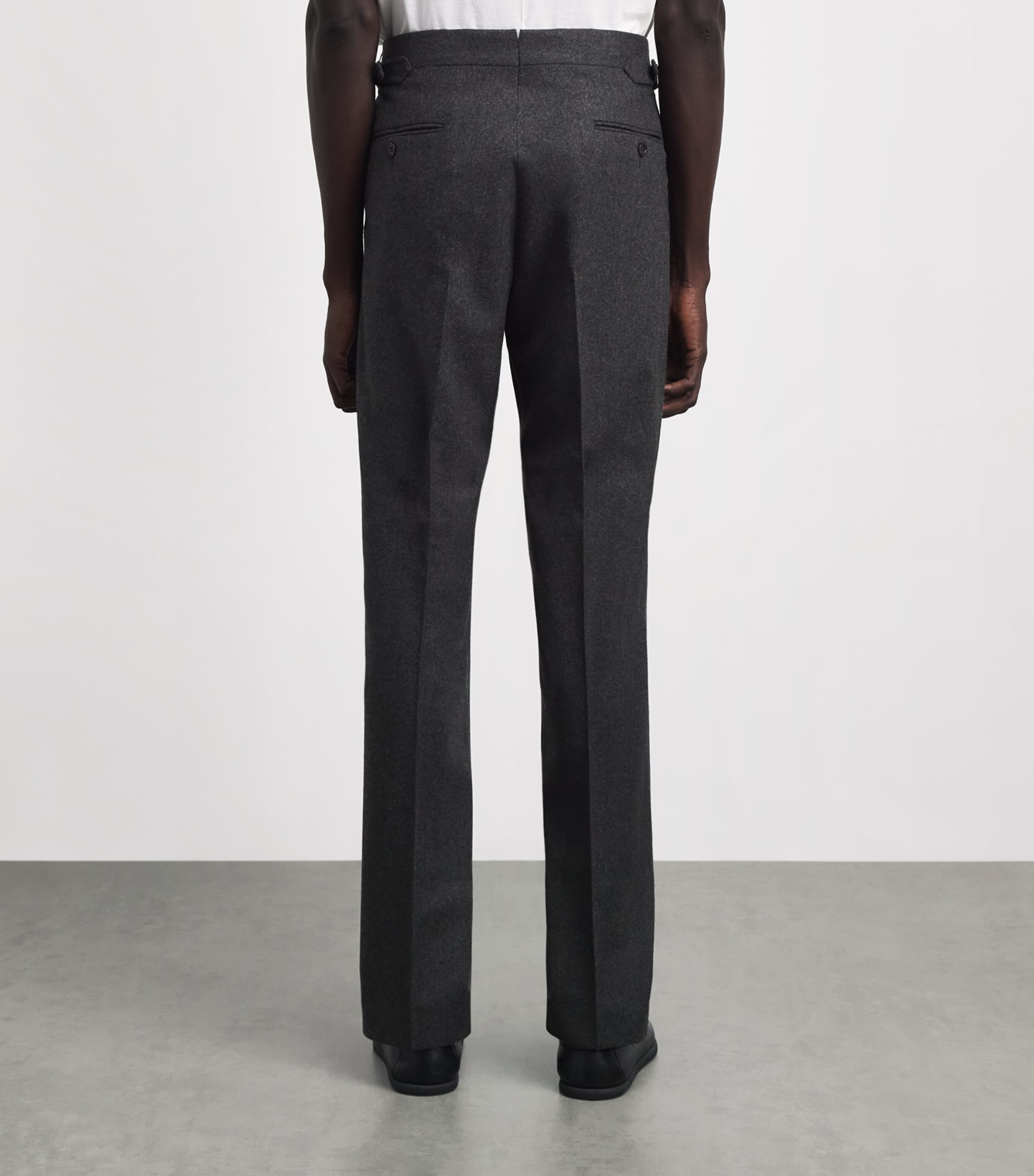 Polo Ralph Lauren Mens Wool Pleated Trousers Medium Grey Image 5