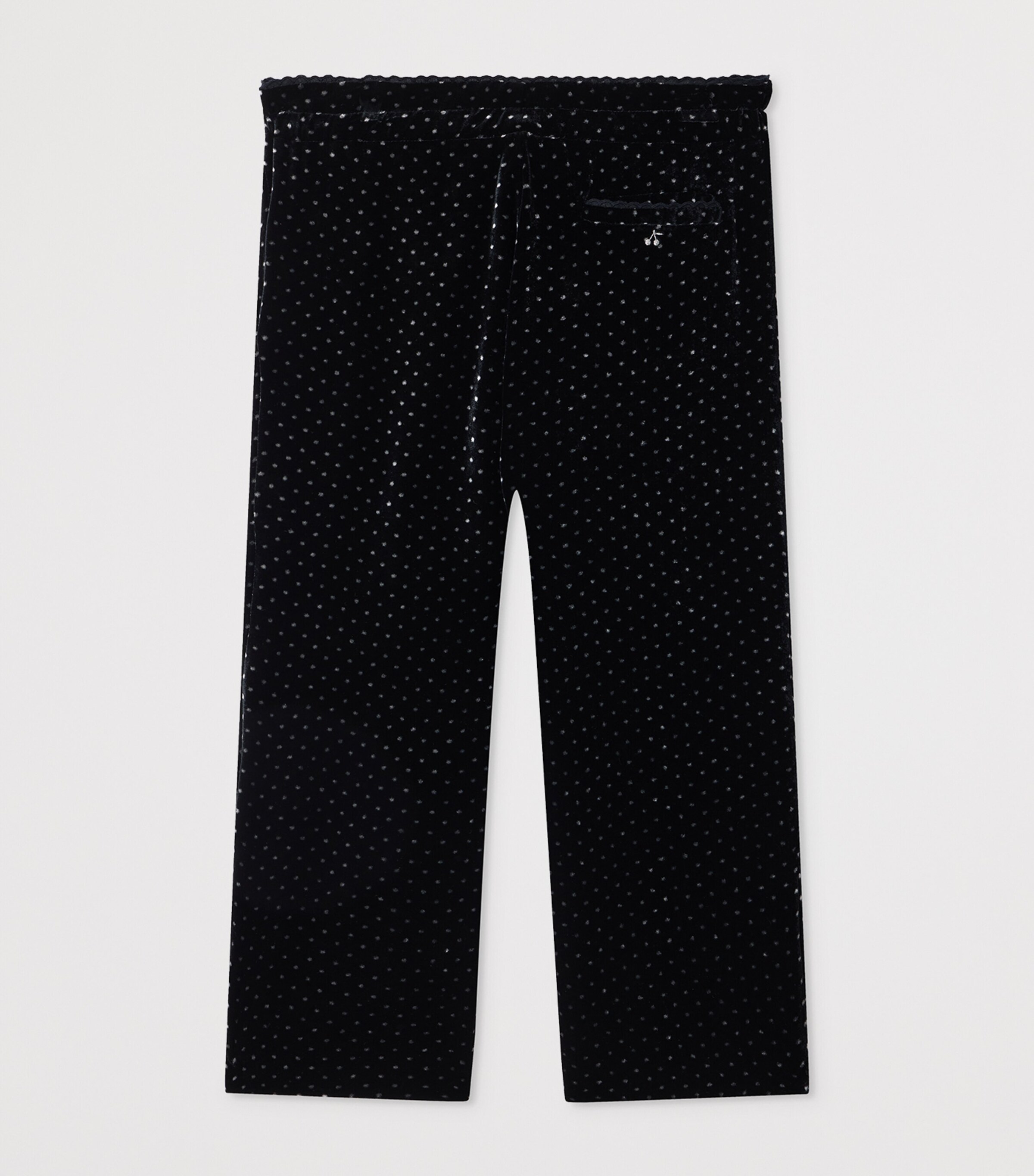 Bonpoint Velvet Glitter Dot Leggings (4-8 Years) Po Noir Image 2