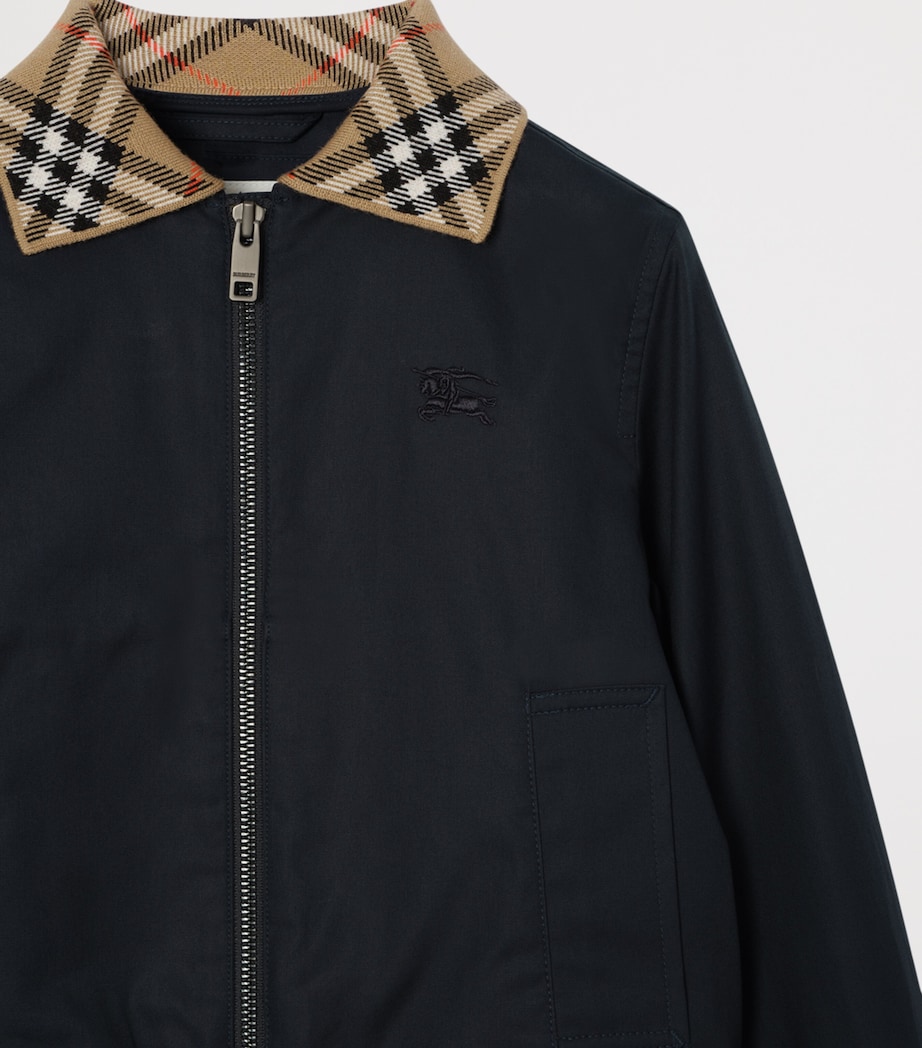 Burberry Kids Cotton Hayfield Harrington Jacket (14 Years) Navy Black Image 3