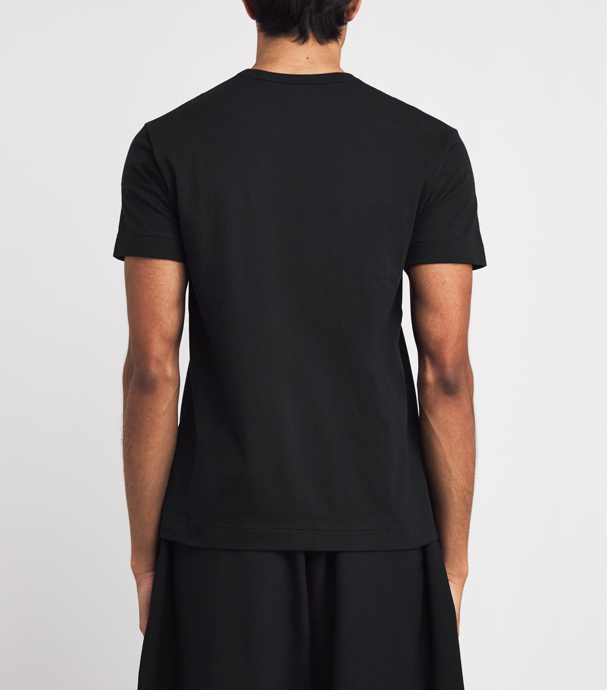 Embroidered Double-Heart T-Shirt 1 - BLACK Image 4