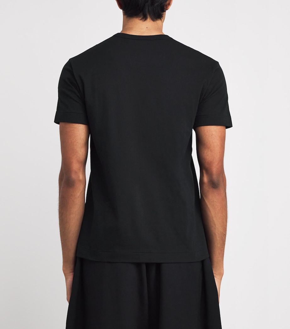 Embroidered Double-Heart T-Shirt 1 - BLACK Image 4