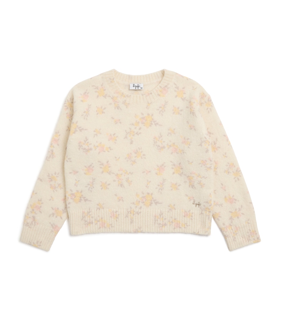 Wool-Blend Floral Print Sweater (2-14 Years) 100MILK Image 1